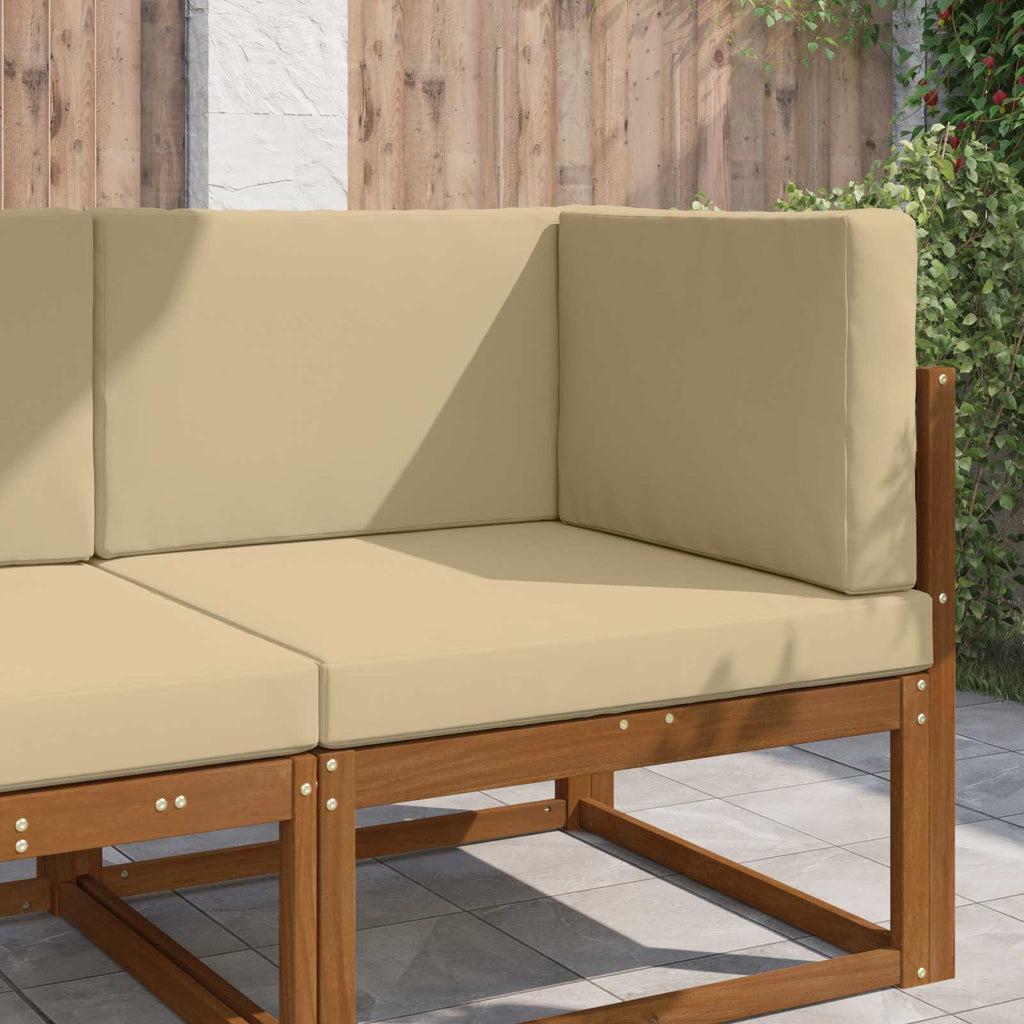 Sofakissen für draußen 3 pcs Beige Polyester