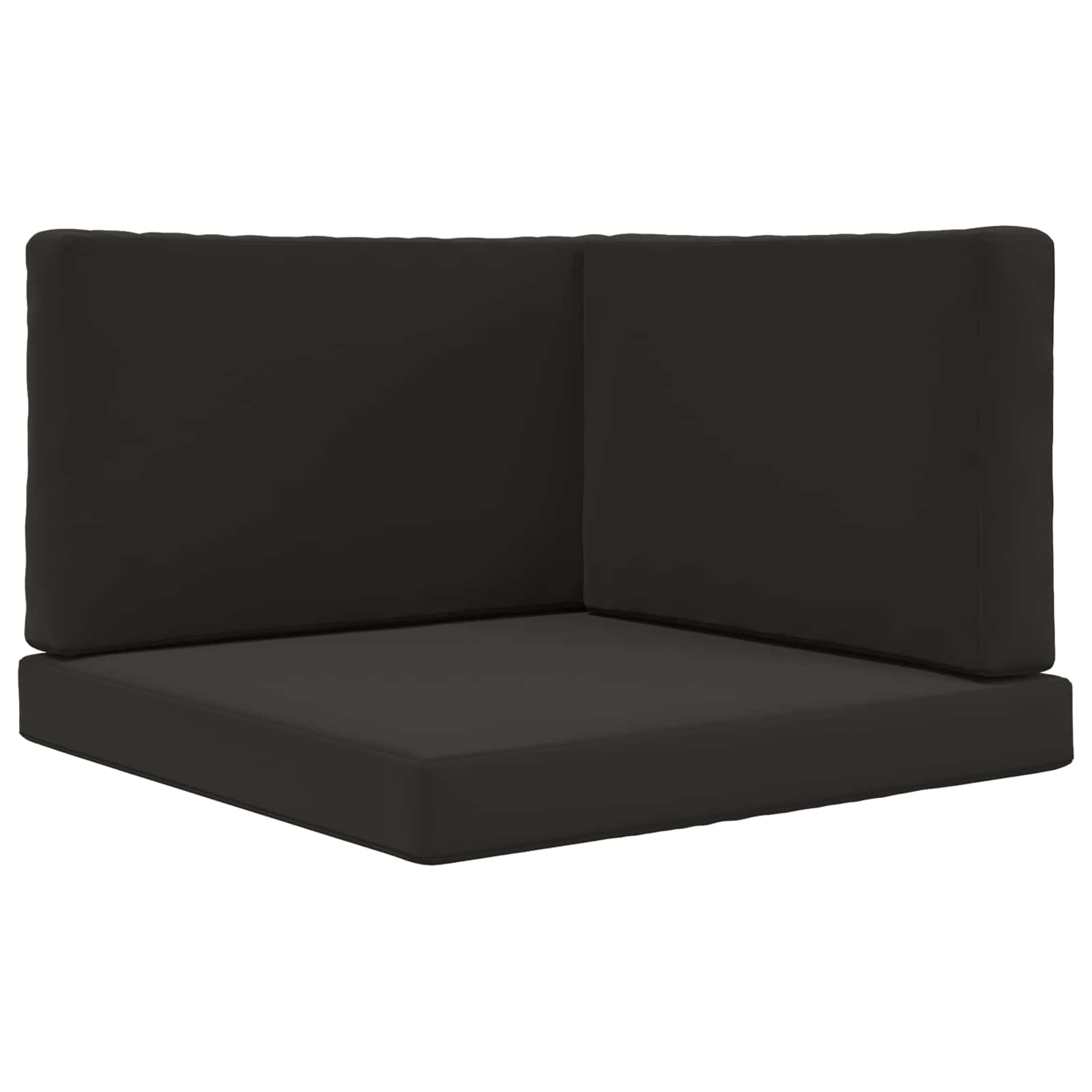 Sofakissen für draußen 3 pcs Schwarz Polyester
