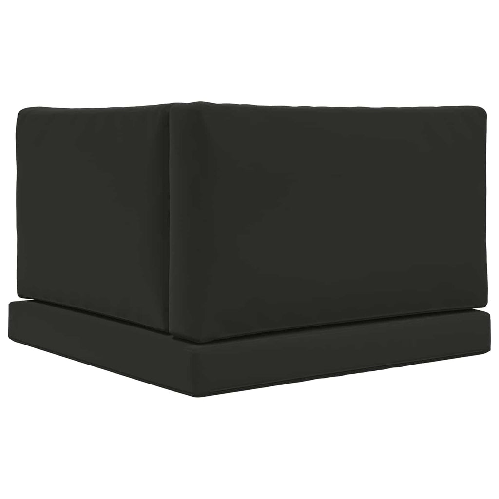 Sofakissen für draußen 3 pcs Schwarz Polyester