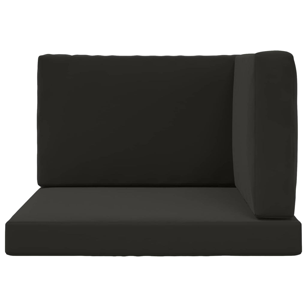 Sofakissen für draußen 3 pcs Schwarz Polyester