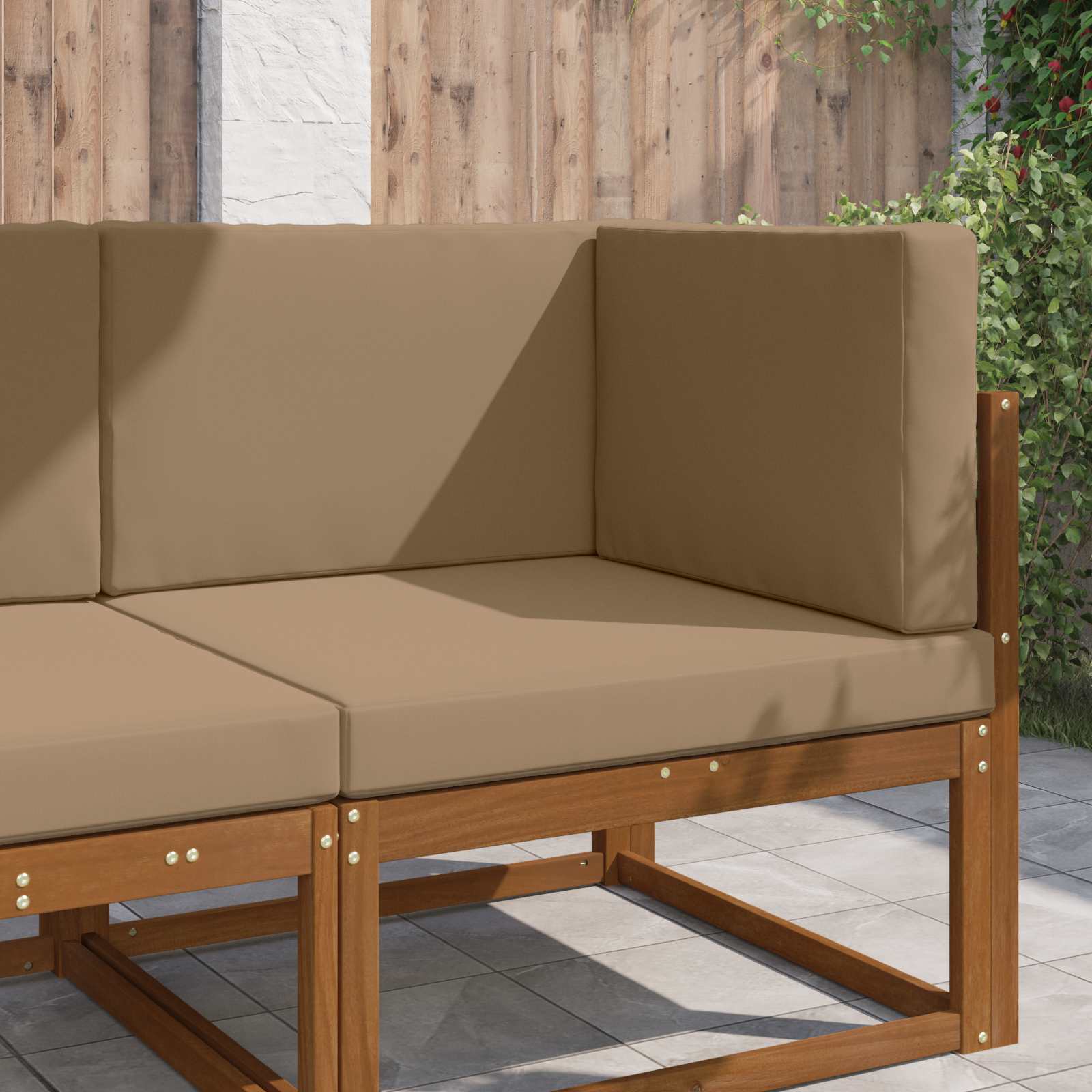 Sofakissen für draußen 3 pcs Taupe Polyester
