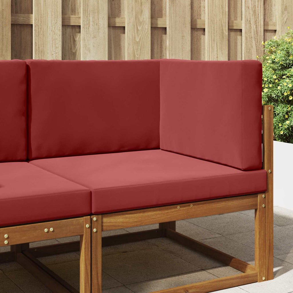 Sofakissen für draußen 3 pcs Weinrot Polyester