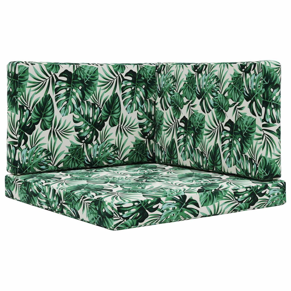 Sofakissen für draußen 3 pcs Blattmuster Polyester