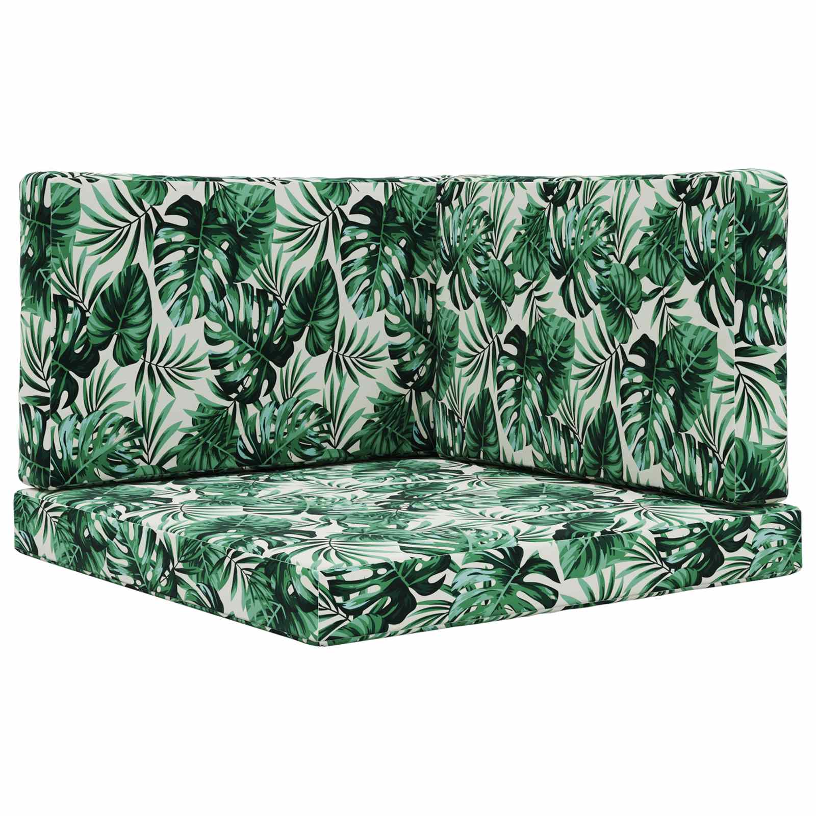 Sofakissen für draußen 3 pcs Blattmuster Polyester