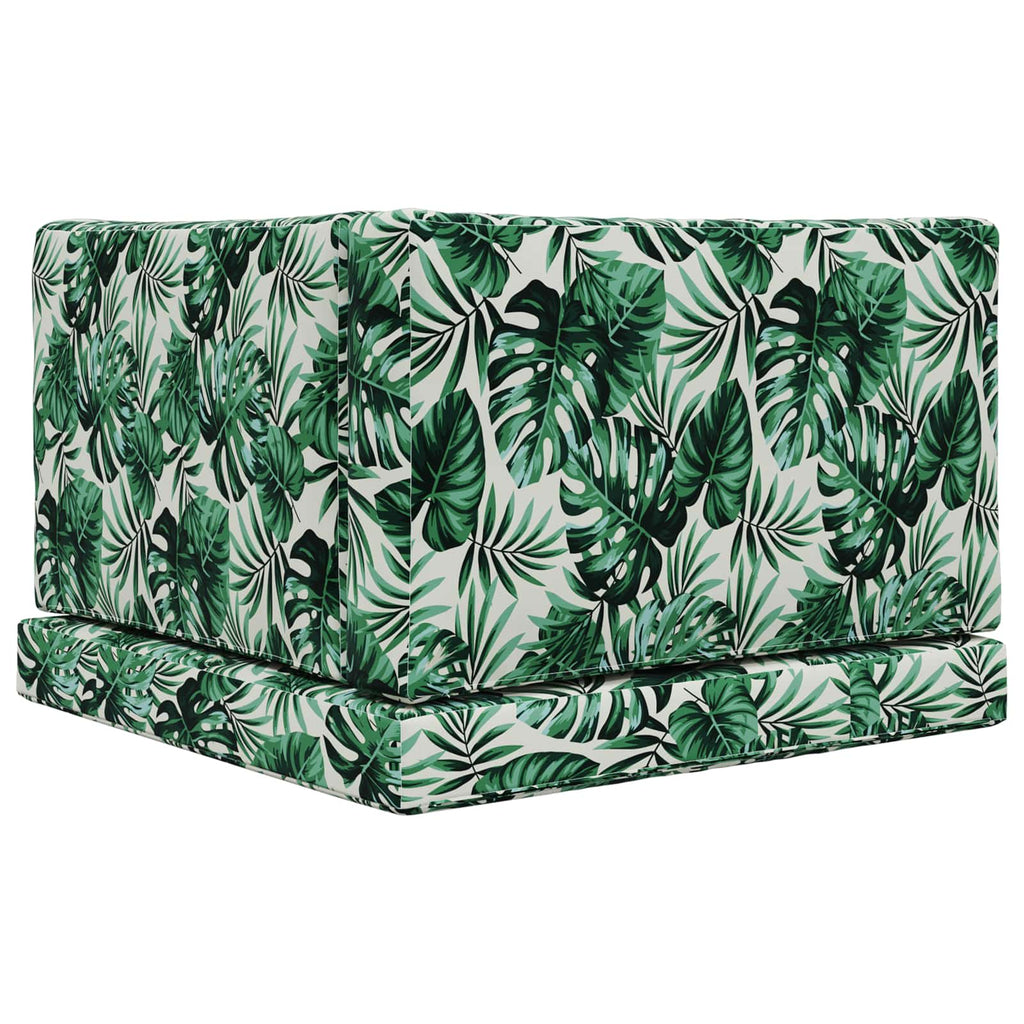 Sofakissen für draußen 3 pcs Blattmuster Polyester