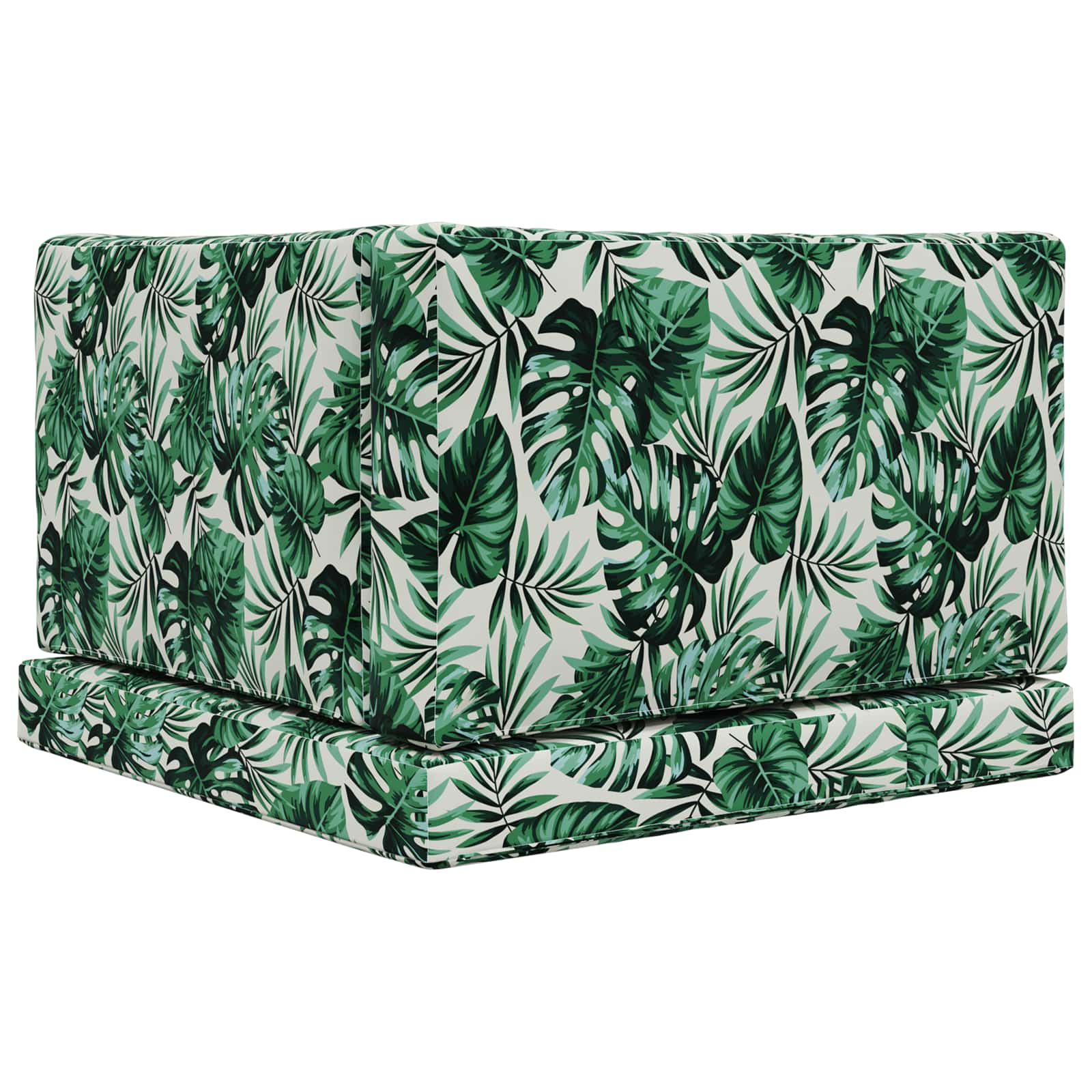 Sofakissen für draußen 3 pcs Blattmuster Polyester