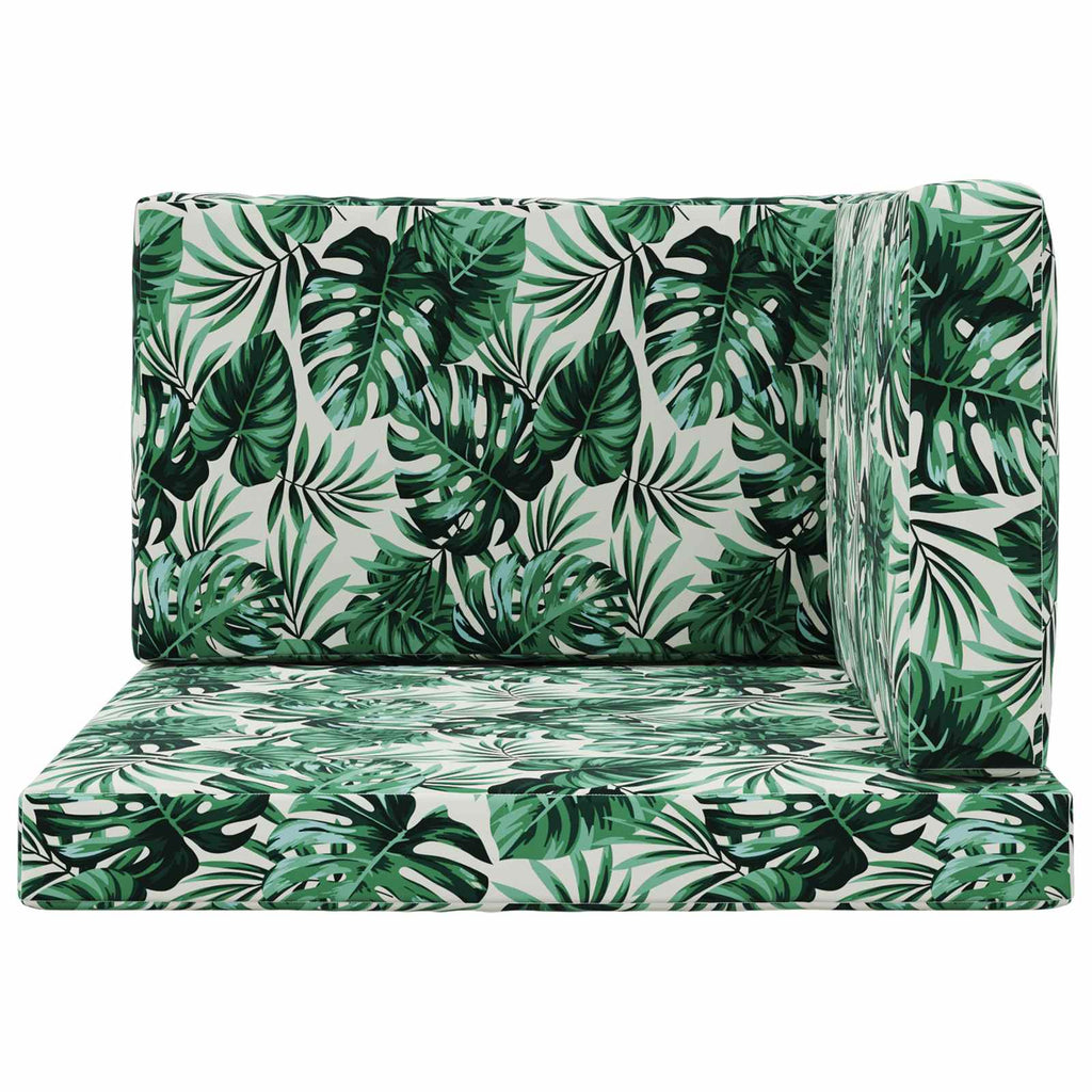 Sofakissen für draußen 3 pcs Blattmuster Polyester