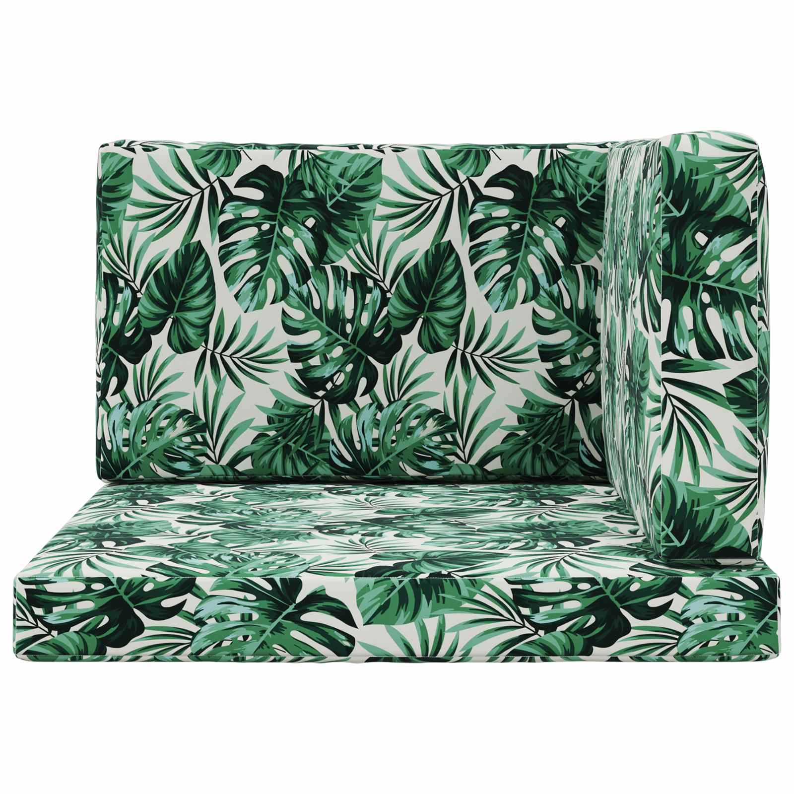 Sofakissen für draußen 3 pcs Blattmuster Polyester