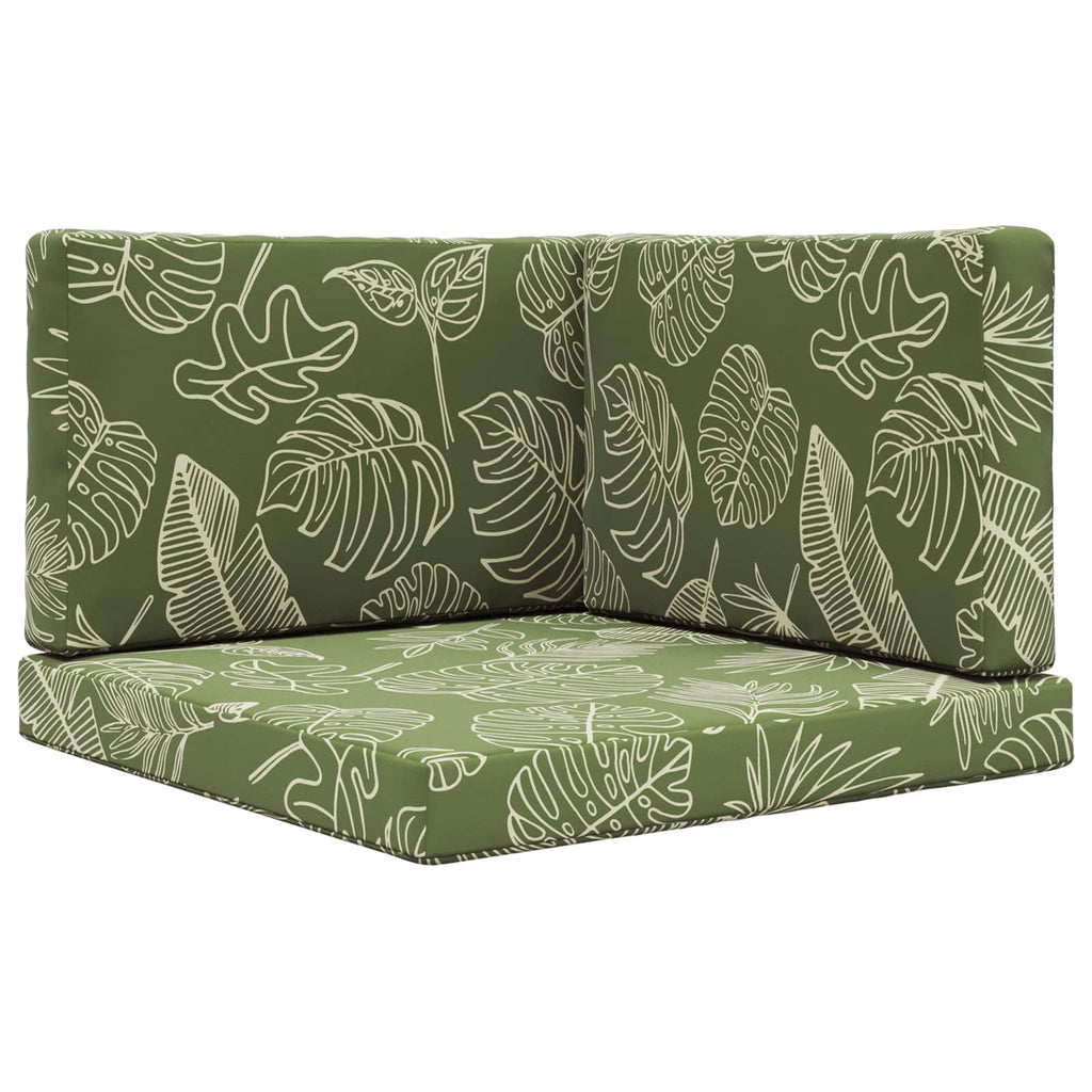 Sofakissen für draußen 3 pcs Blattdesign Polyester