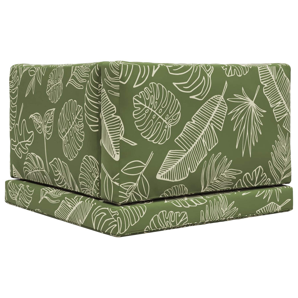 Sofakissen für draußen 3 pcs Blattdesign Polyester