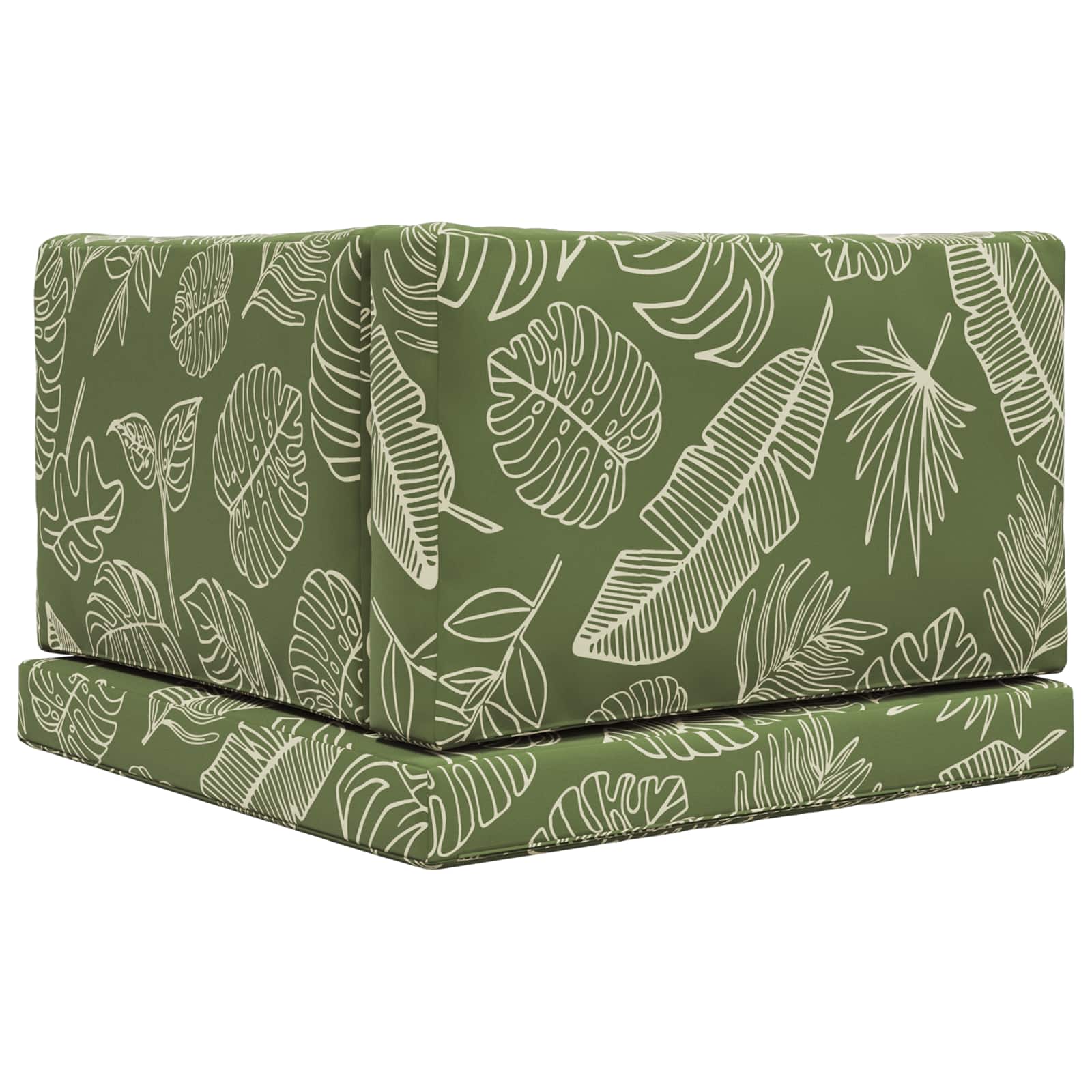 Sofakissen für draußen 3 pcs Blattdesign Polyester