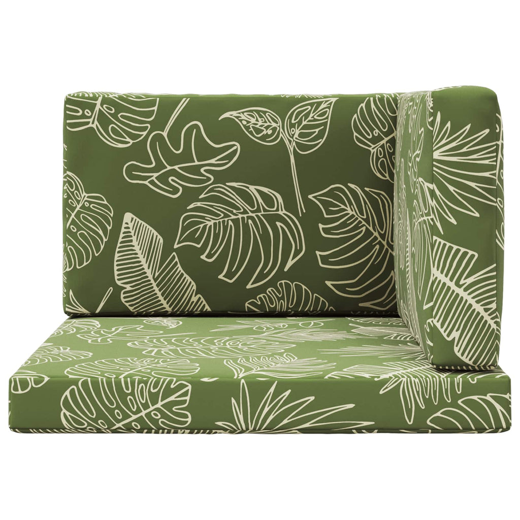 Sofakissen für draußen 3 pcs Blattdesign Polyester