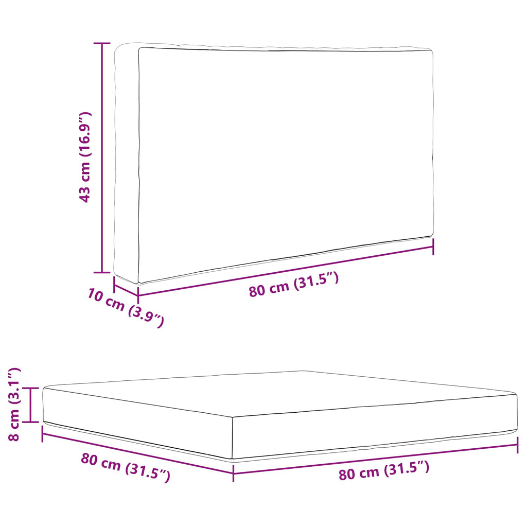 Sofakissen für draußen 3 pcs Blattdesign Polyester