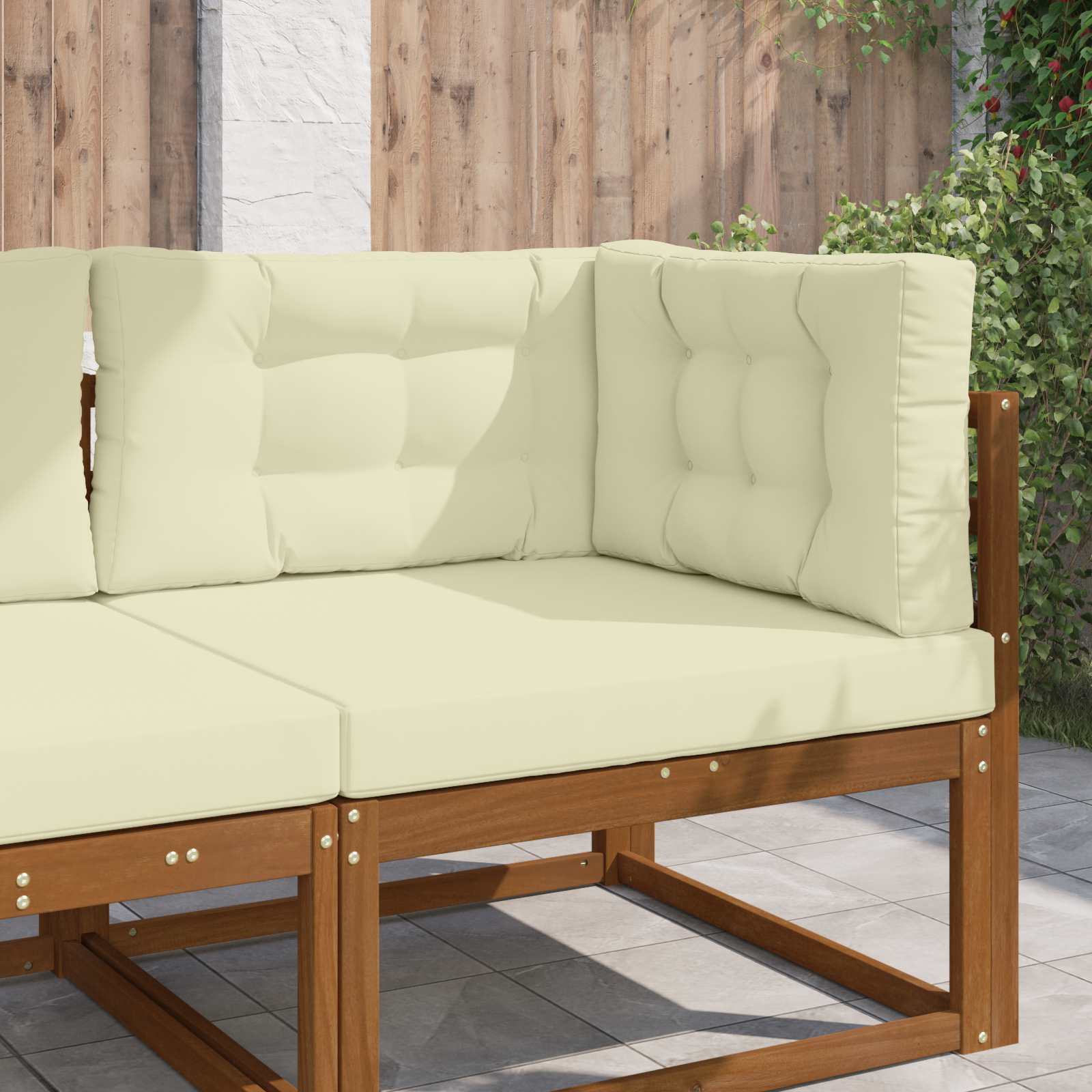 Sofakissen für draußen 3 pcs Creme Polyester