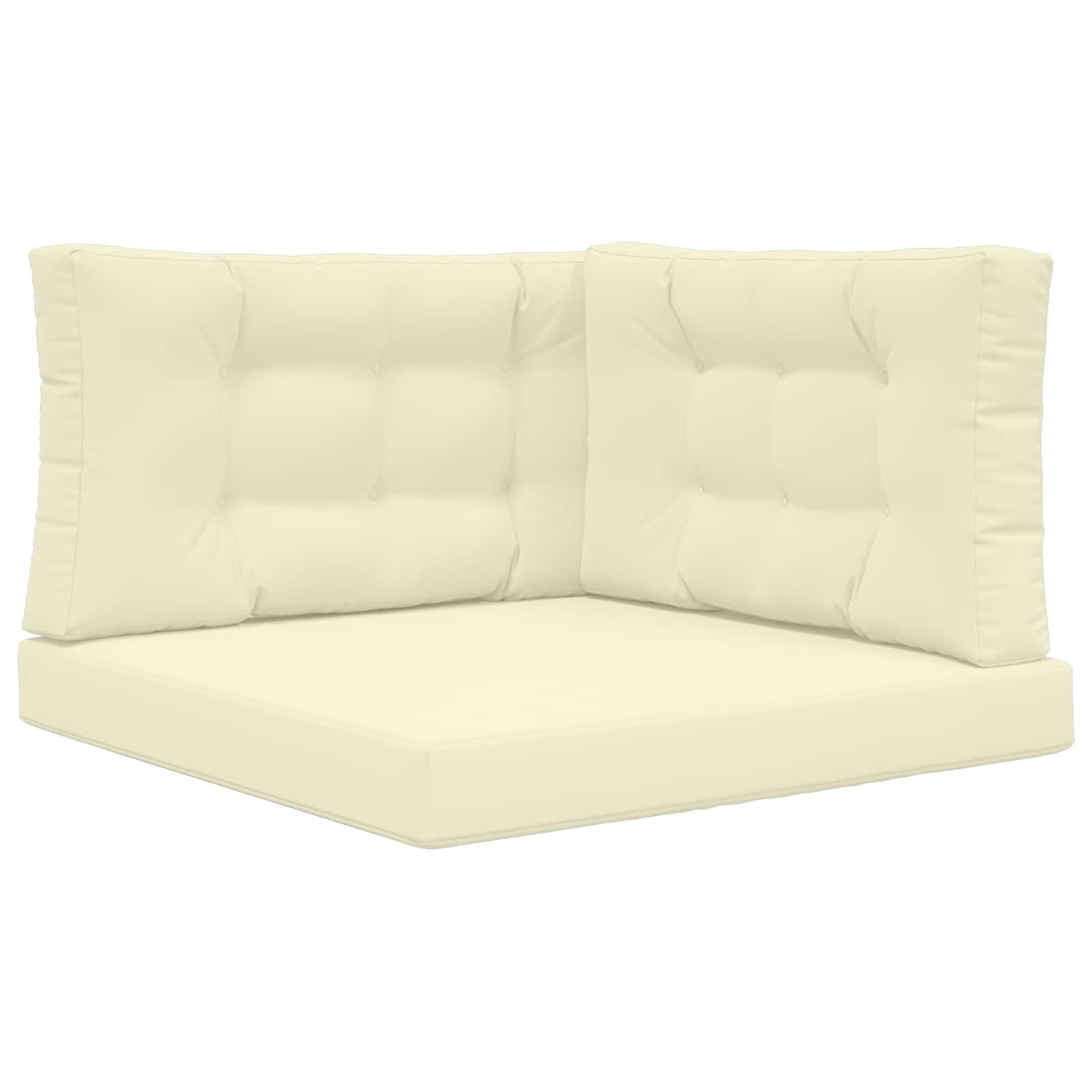 Sofakissen für draußen 3 pcs Creme Polyester