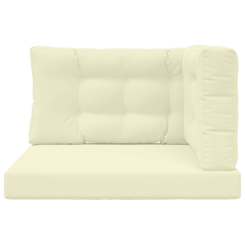 Sofakissen für draußen 3 pcs Creme Polyester