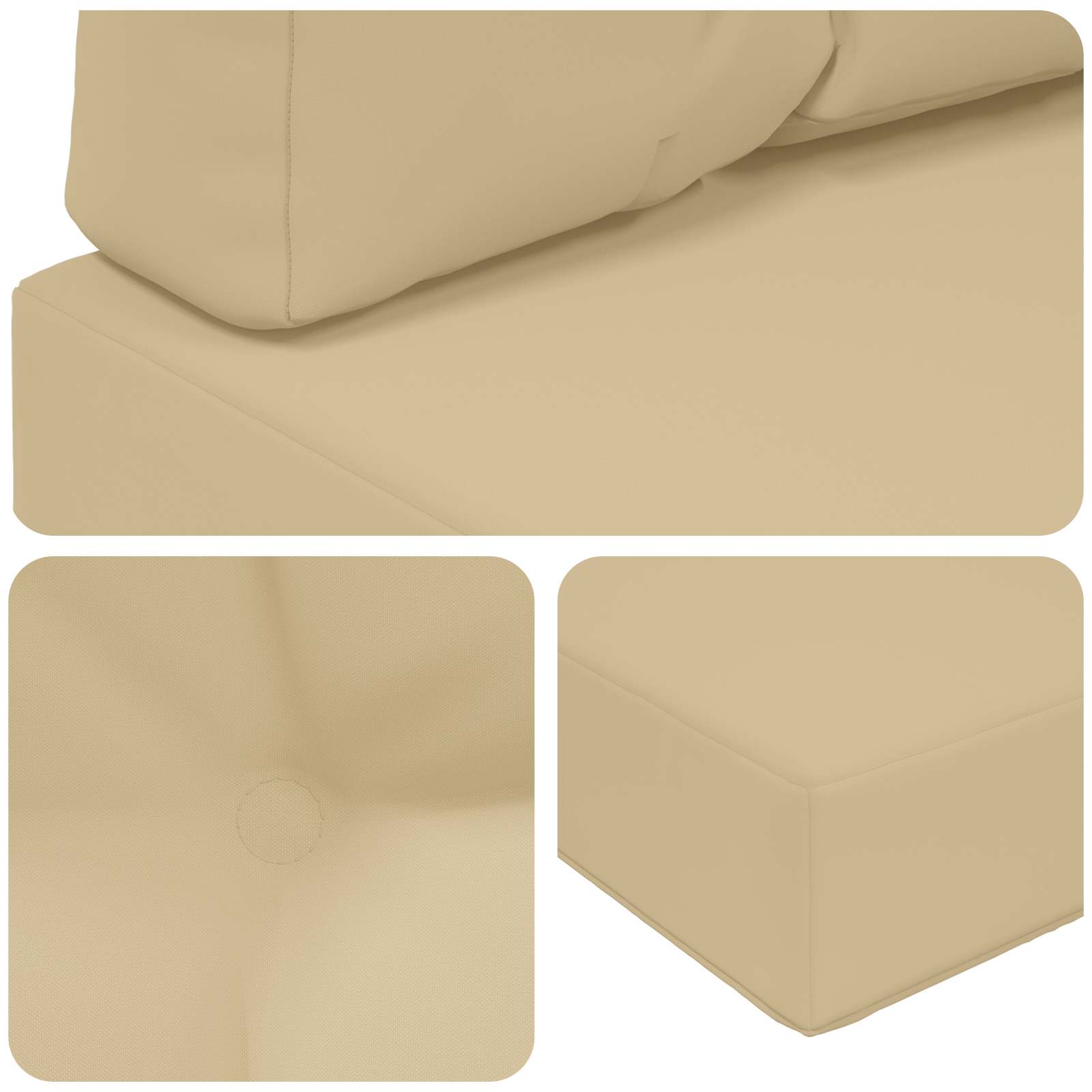Sofakissen für draußen 3 pcs Beige Polyester
