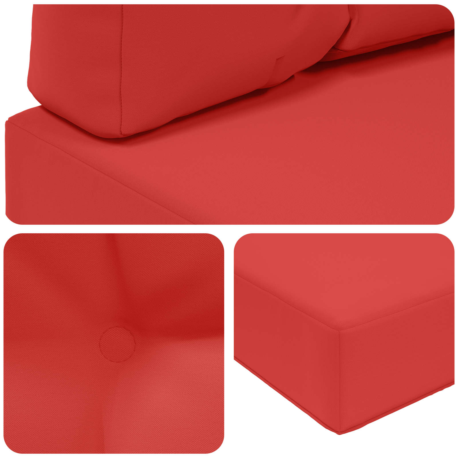 Sofakissen für draußen 3 pcs Rot Polyester