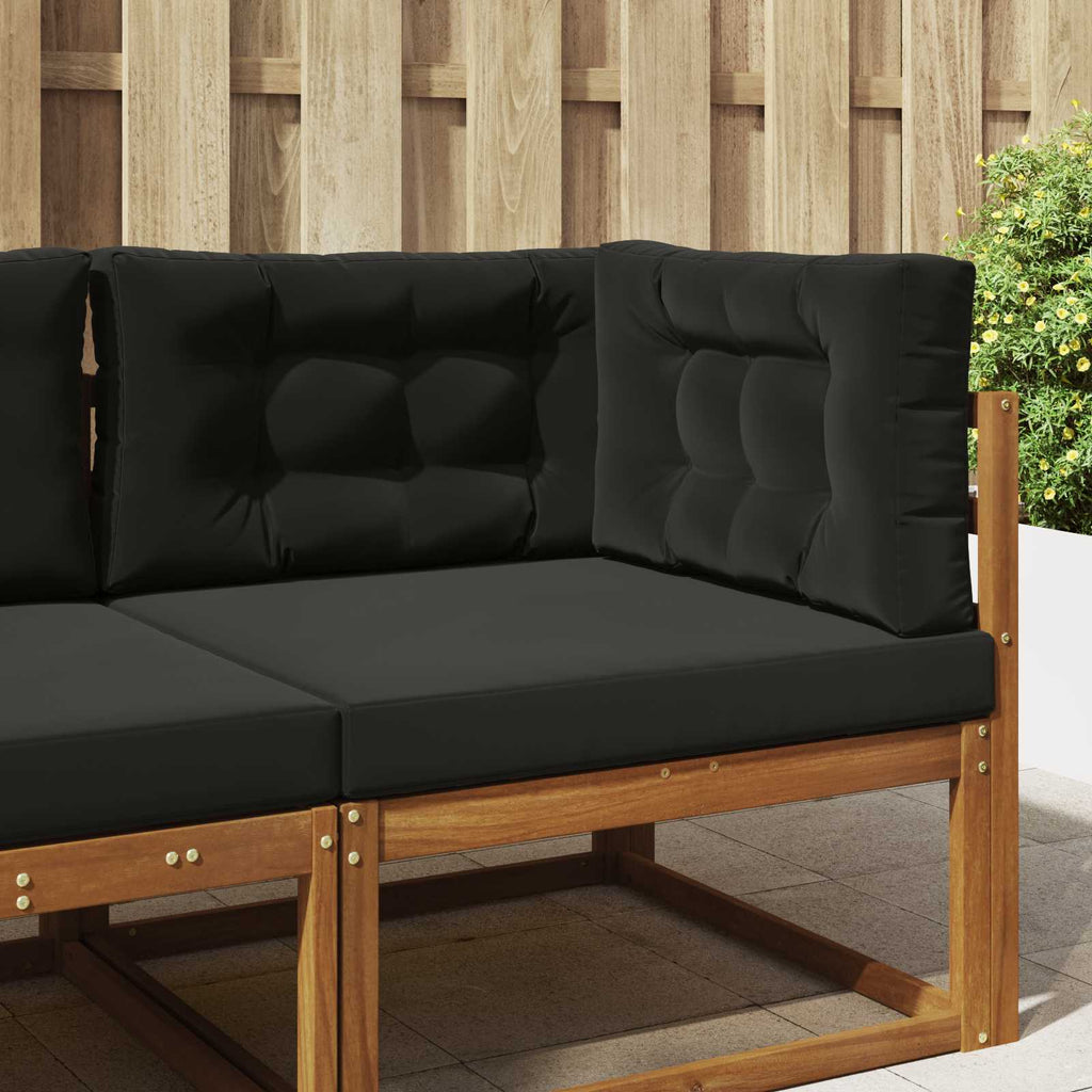Sofakissen für draußen 3 pcs Schwarz Polyester