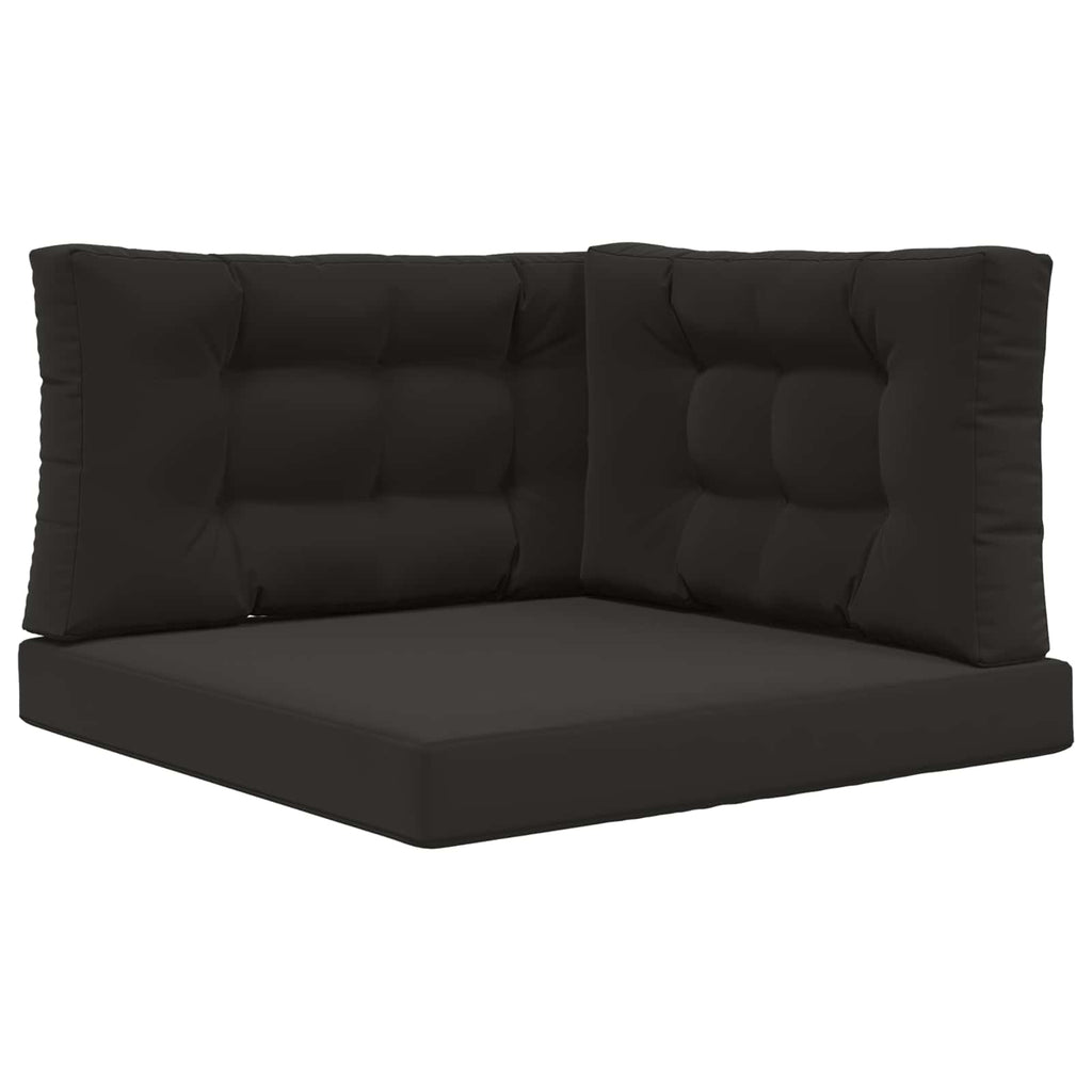 Sofakissen für draußen 3 pcs Schwarz Polyester