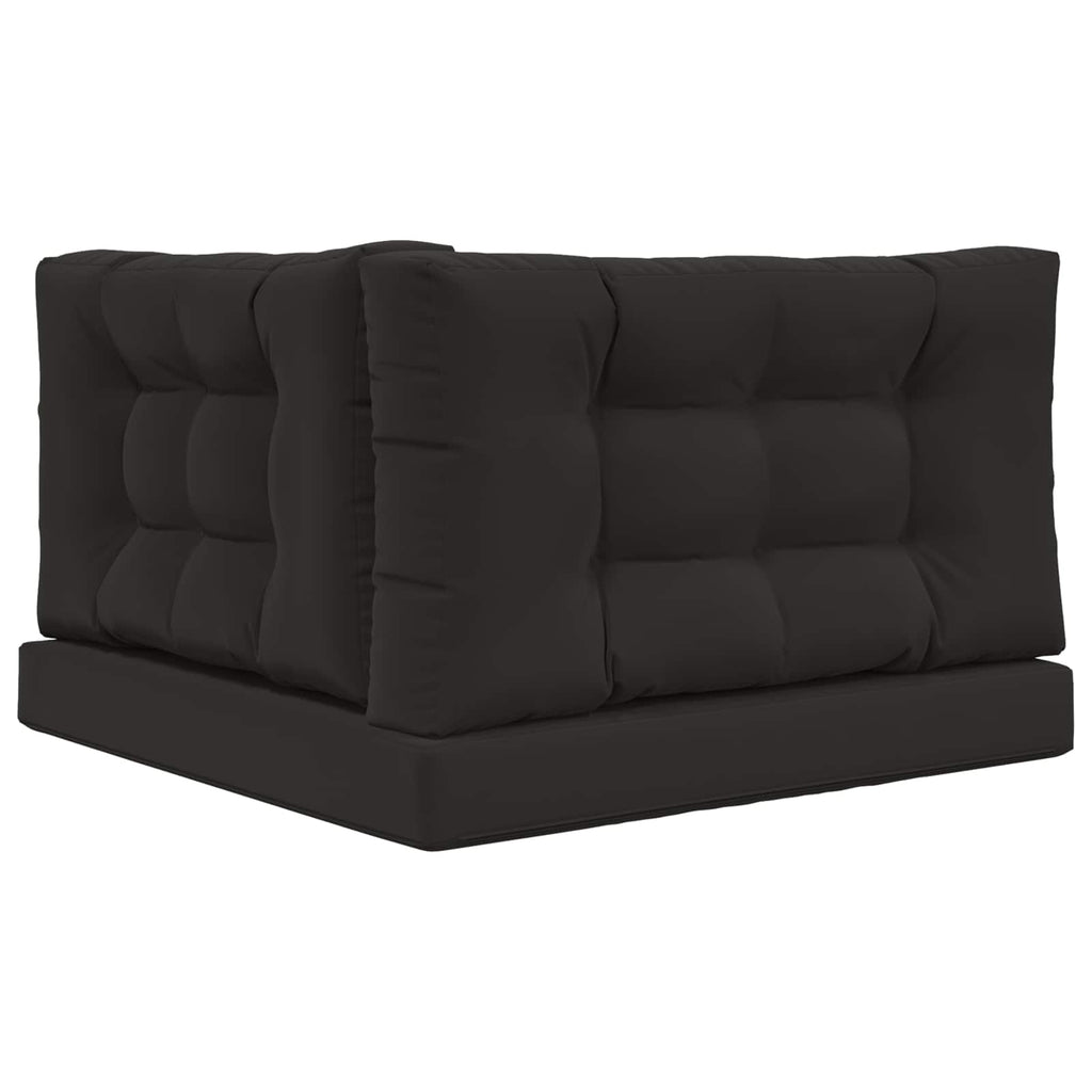 Sofakissen für draußen 3 pcs Schwarz Polyester