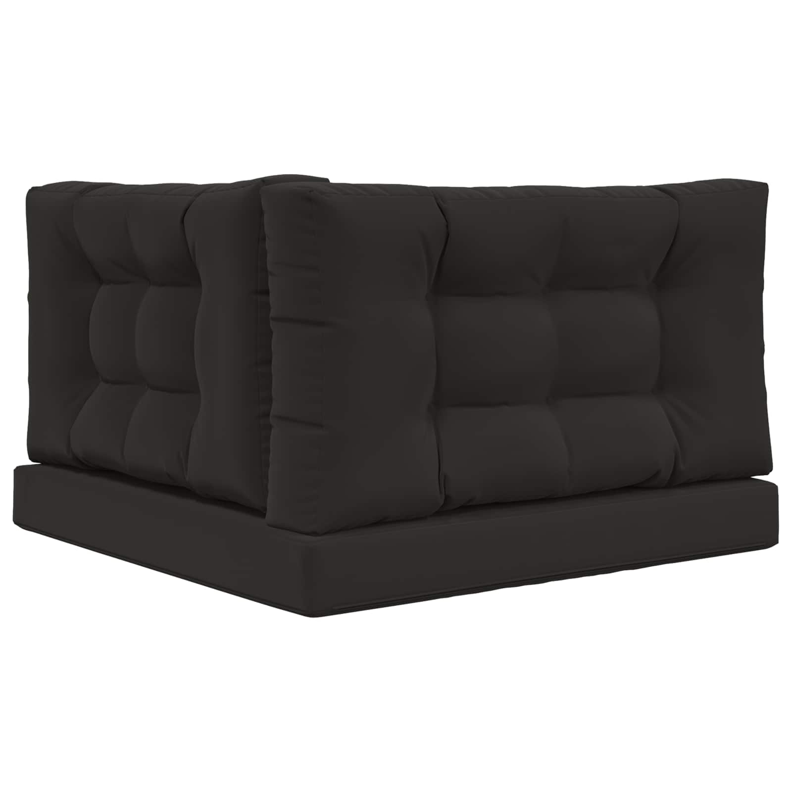 Sofakissen für draußen 3 pcs Schwarz Polyester