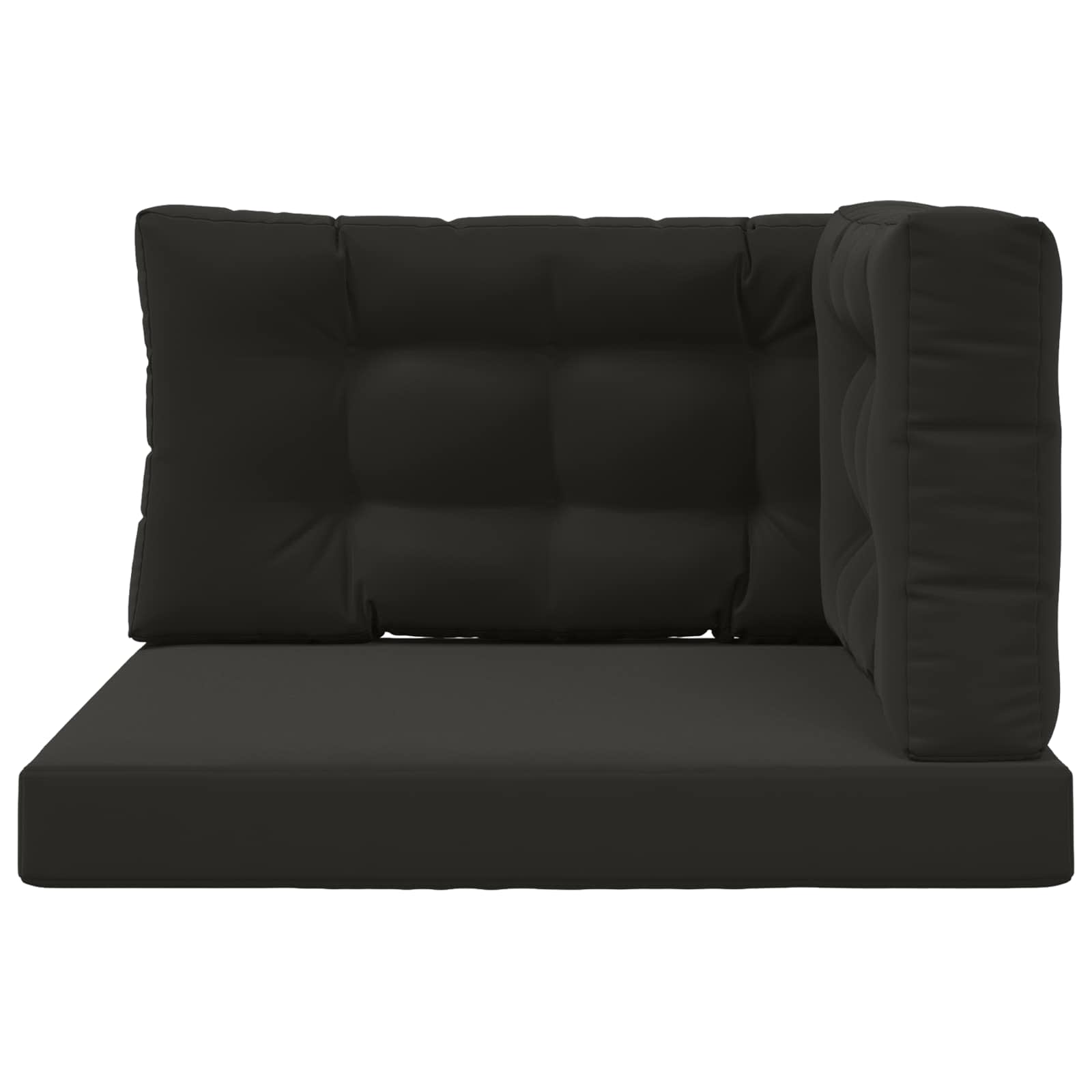Sofakissen für draußen 3 pcs Schwarz Polyester
