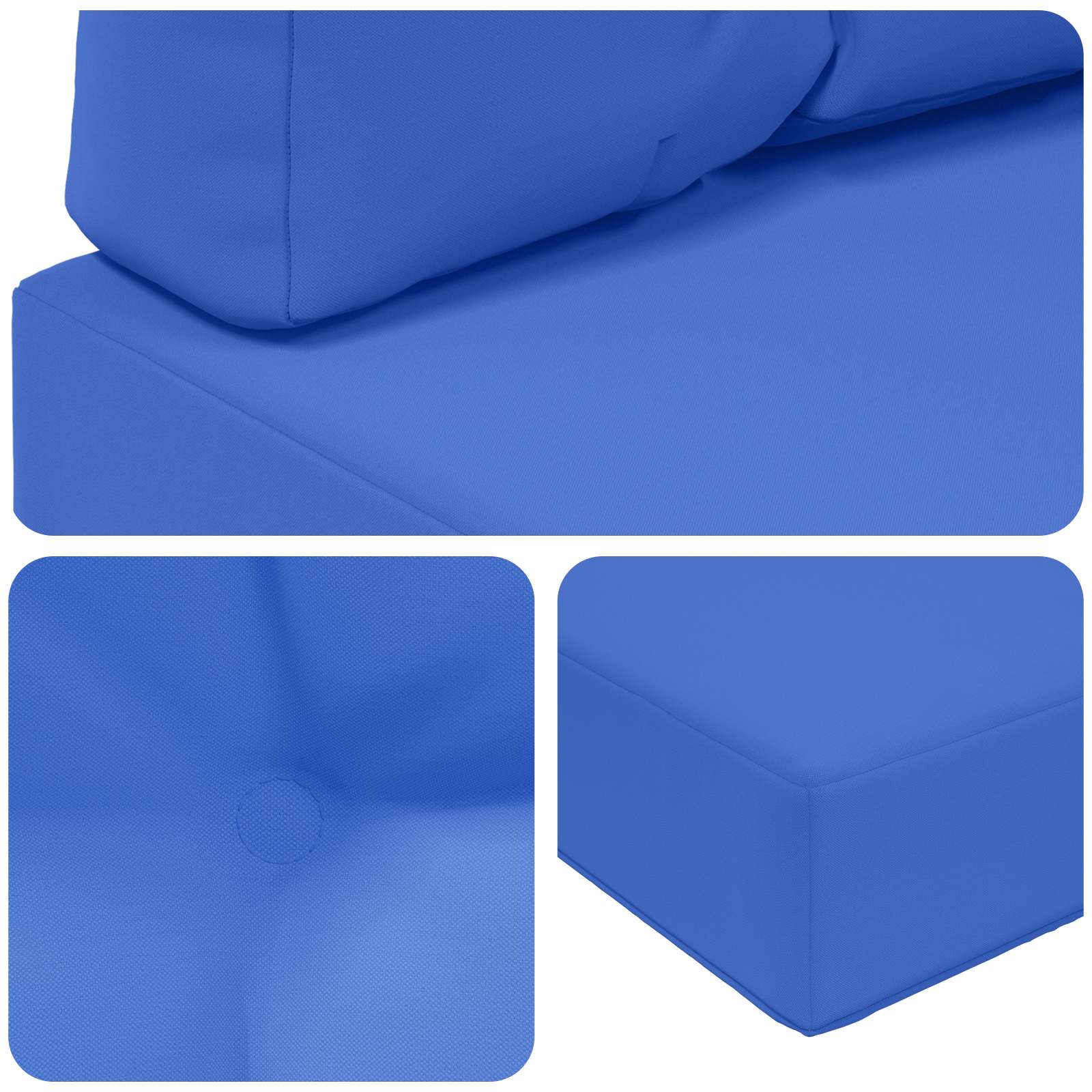 Sofakissen für draußen 3 pcs Königsblau Polyester