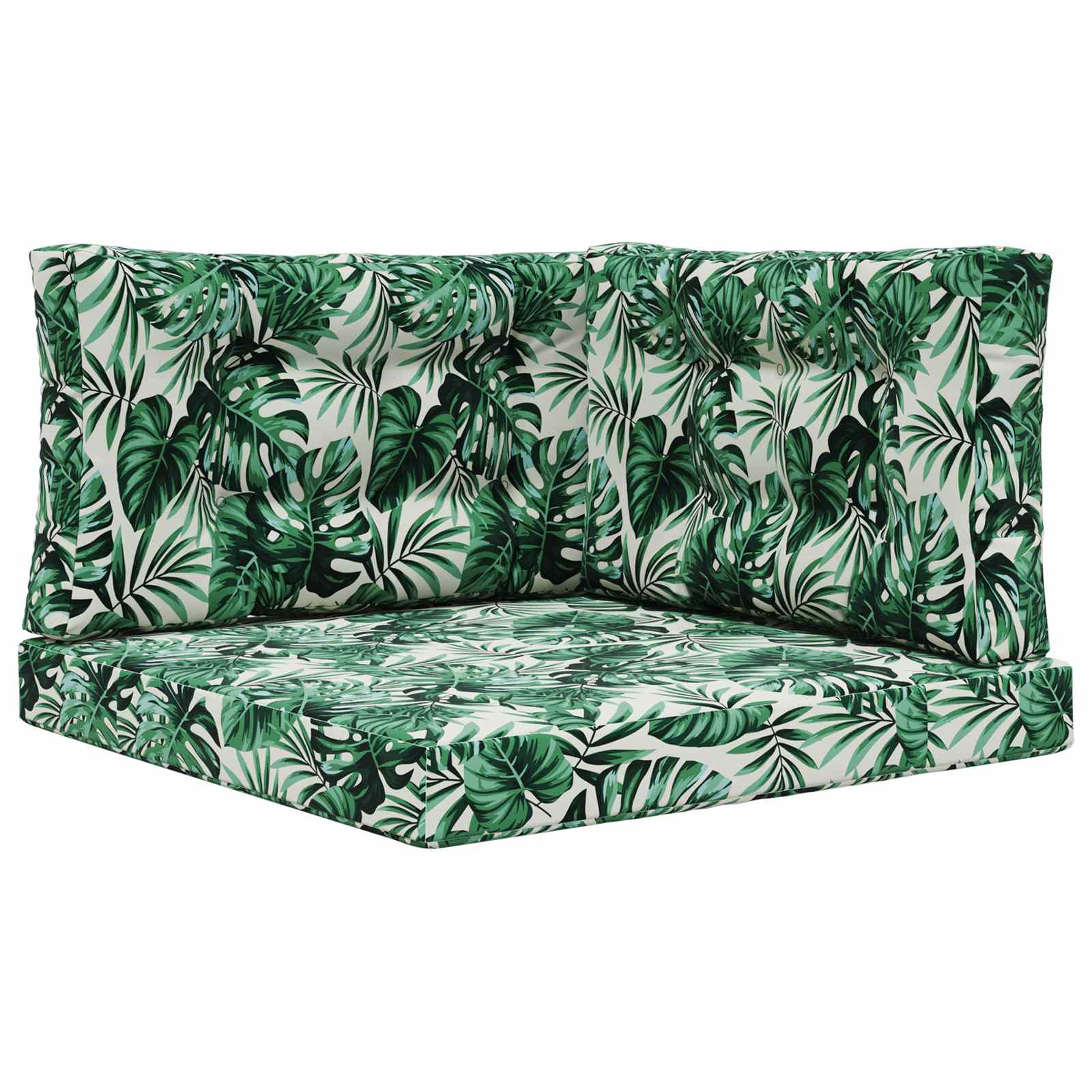 Sofakissen für draußen 3 pcs Blattmuster Polyester