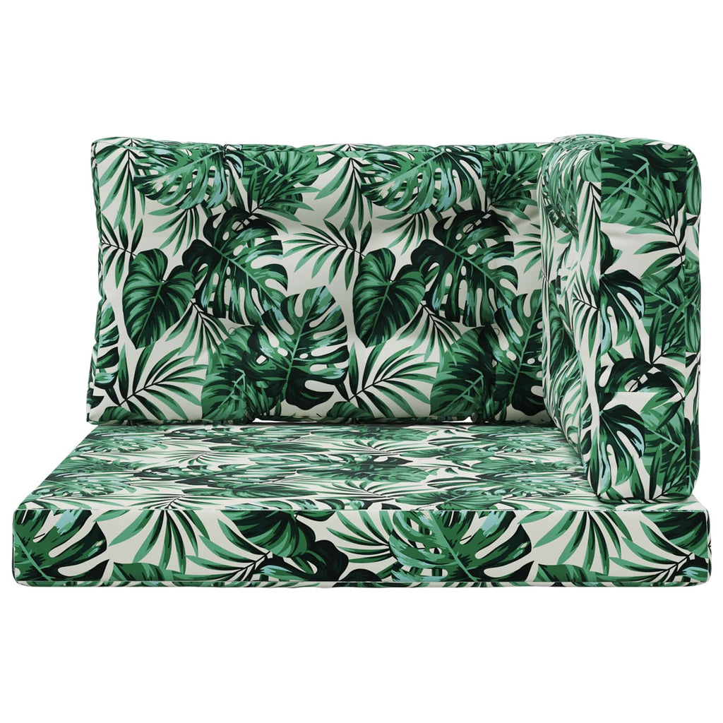 Sofakissen für draußen 3 pcs Blattmuster Polyester