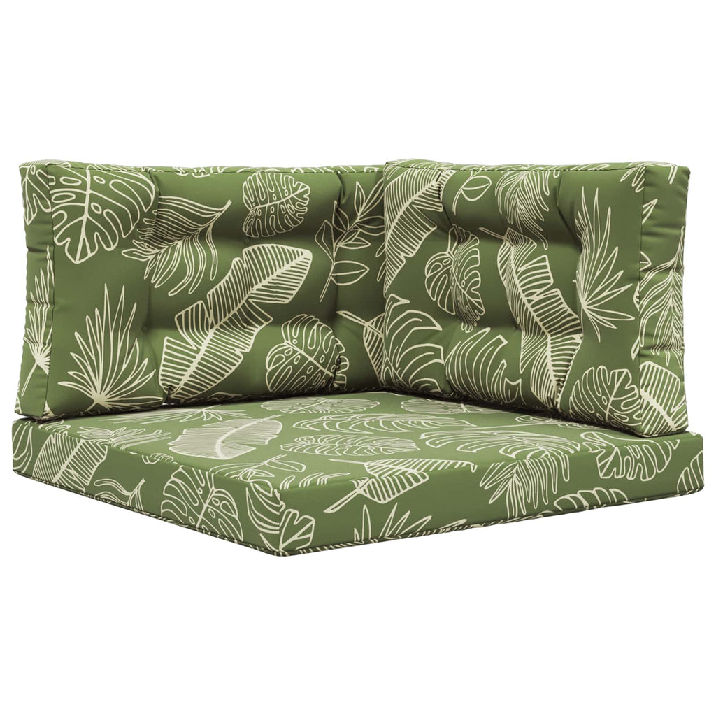 Sofakissen für draußen 3 pcs Blattdesign Polyester