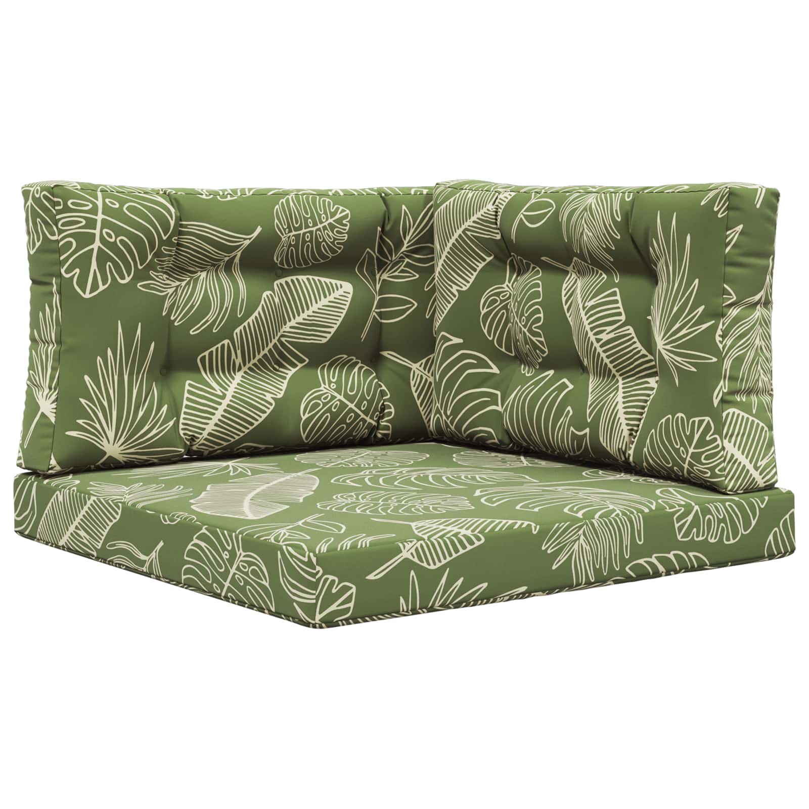 Sofakissen für draußen 3 pcs Blattdesign Polyester