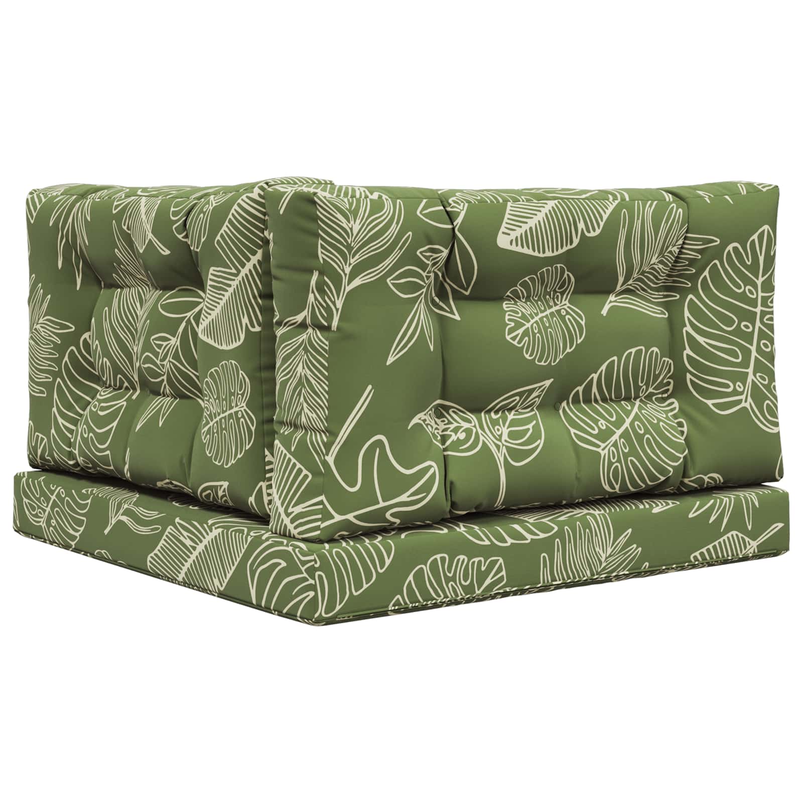 Sofakissen für draußen 3 pcs Blattdesign Polyester