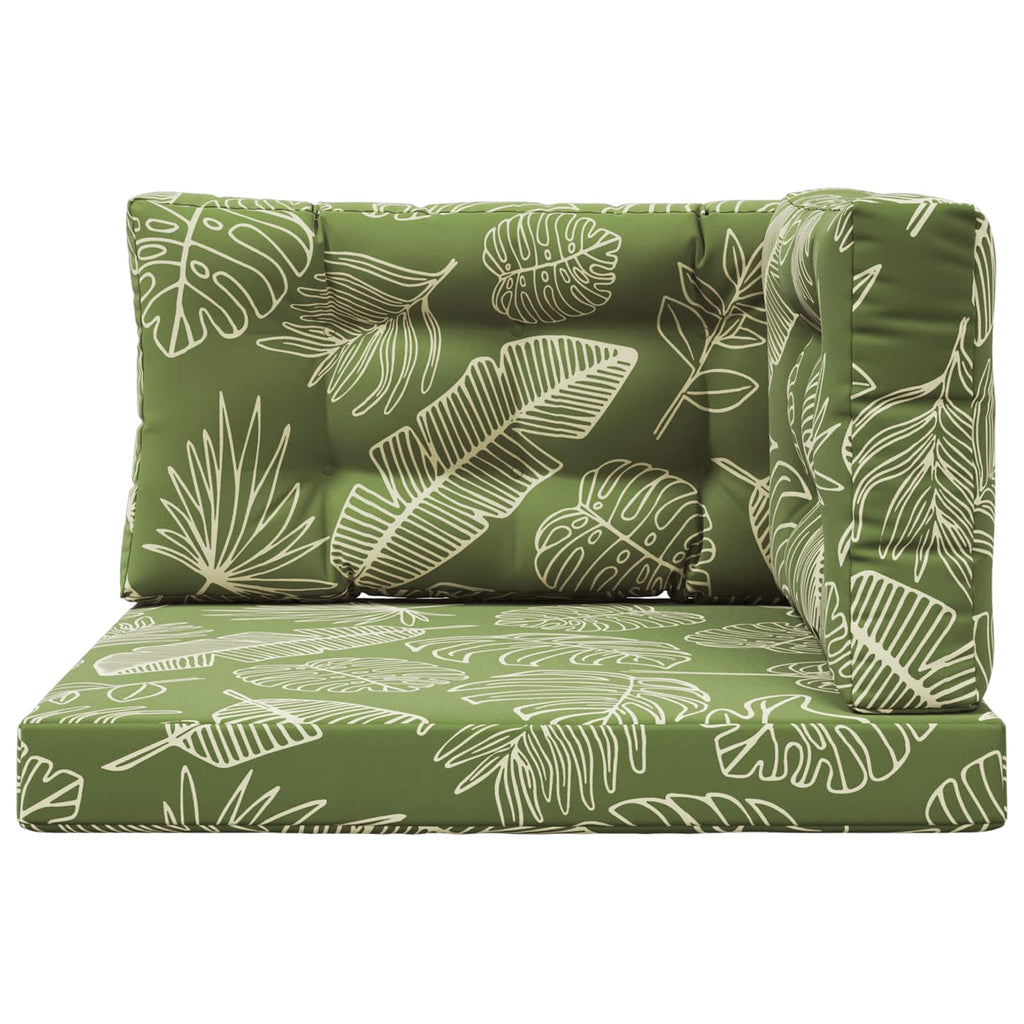 Sofakissen für draußen 3 pcs Blattdesign Polyester
