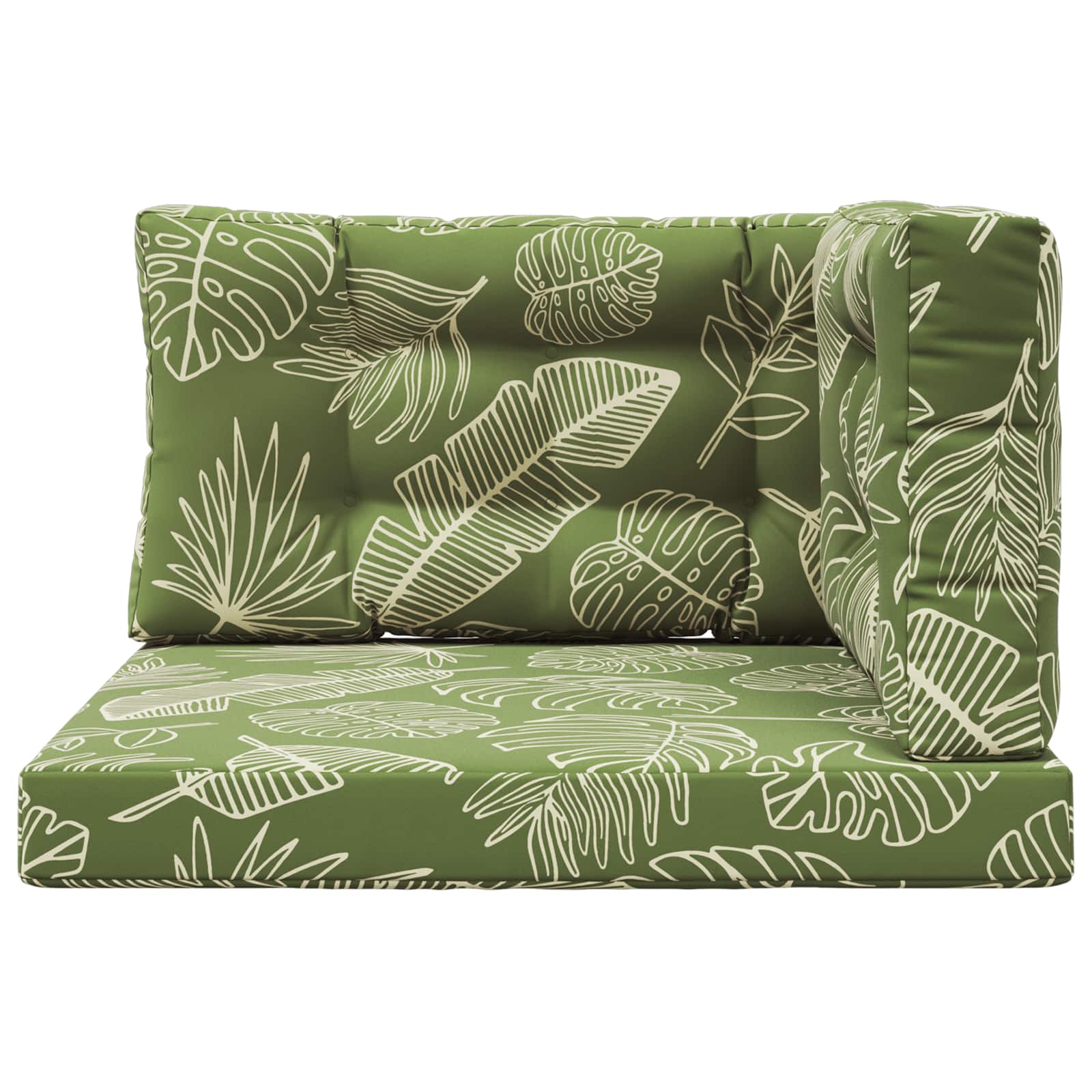 Sofakissen für draußen 3 pcs Blattdesign Polyester