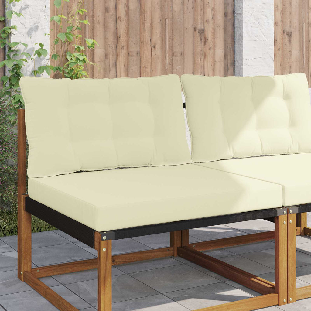 Sofakissen für draußen 2 pcs Creme Polyester