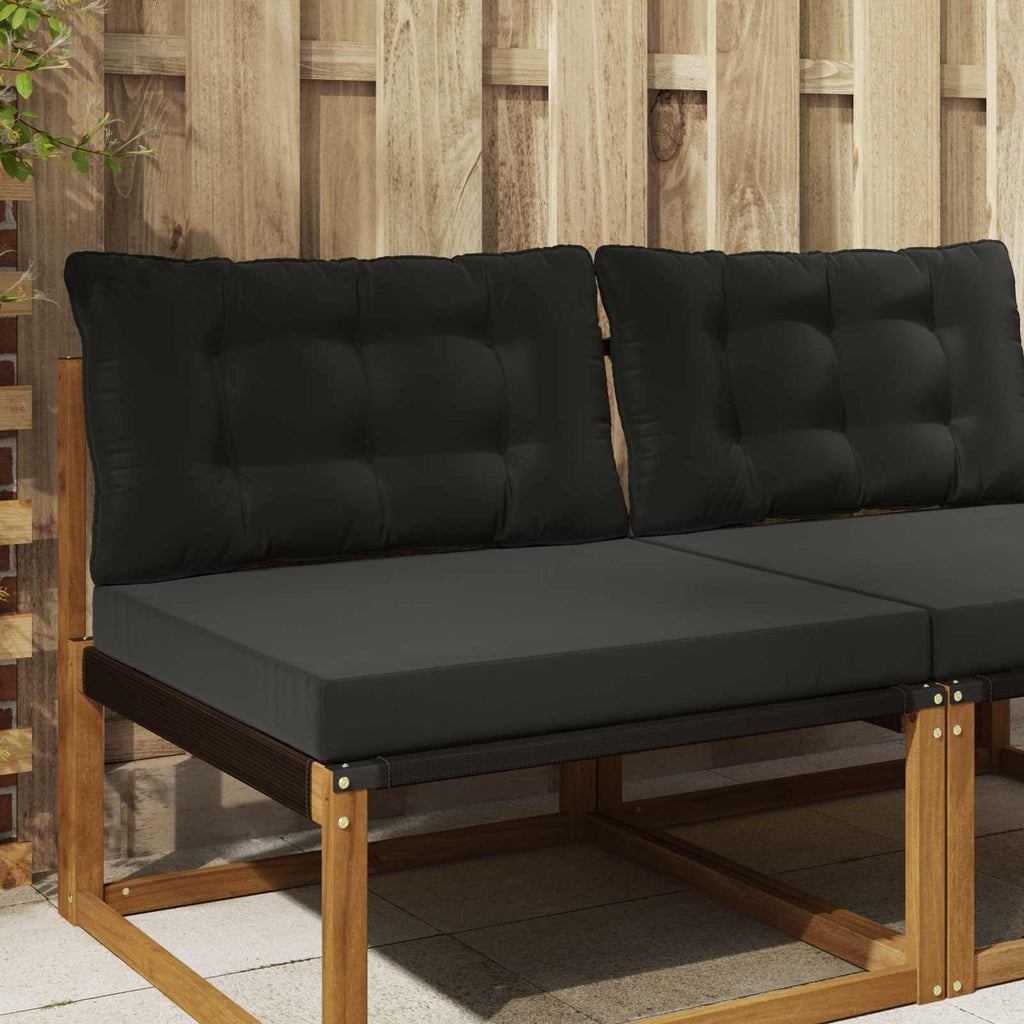 Sofakissen für draußen 2 pcs Schwarz Polyester