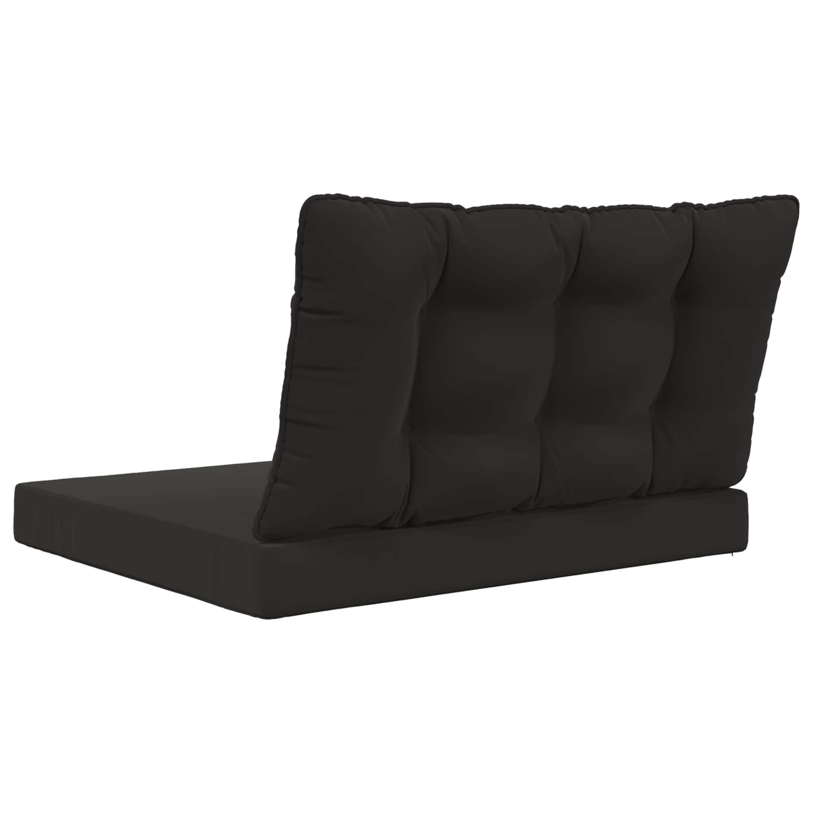 Sofakissen für draußen 2 pcs Schwarz Polyester