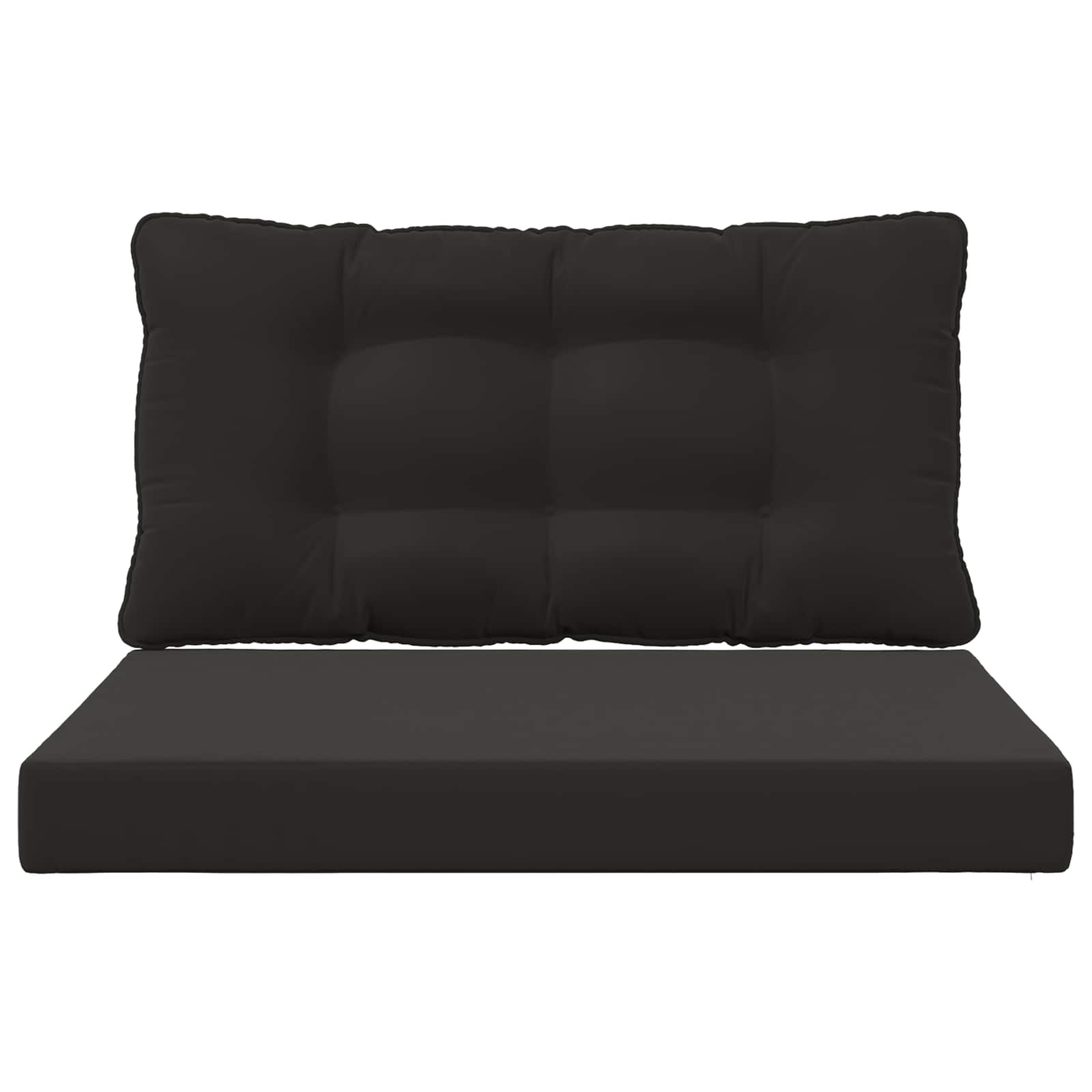 Sofakissen für draußen 2 pcs Schwarz Polyester