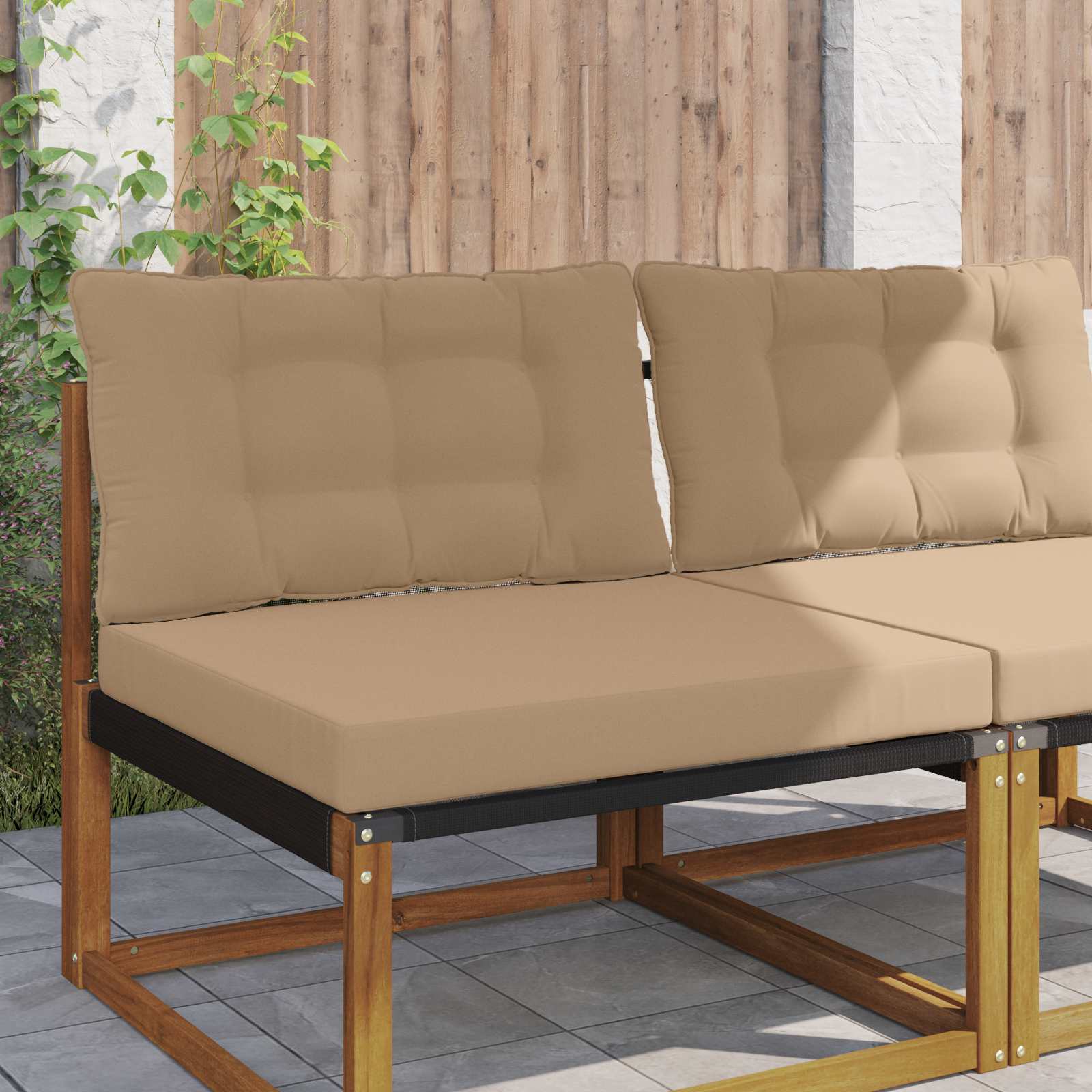 Sofakissen für draußen 2 pcs Taupe Polyester