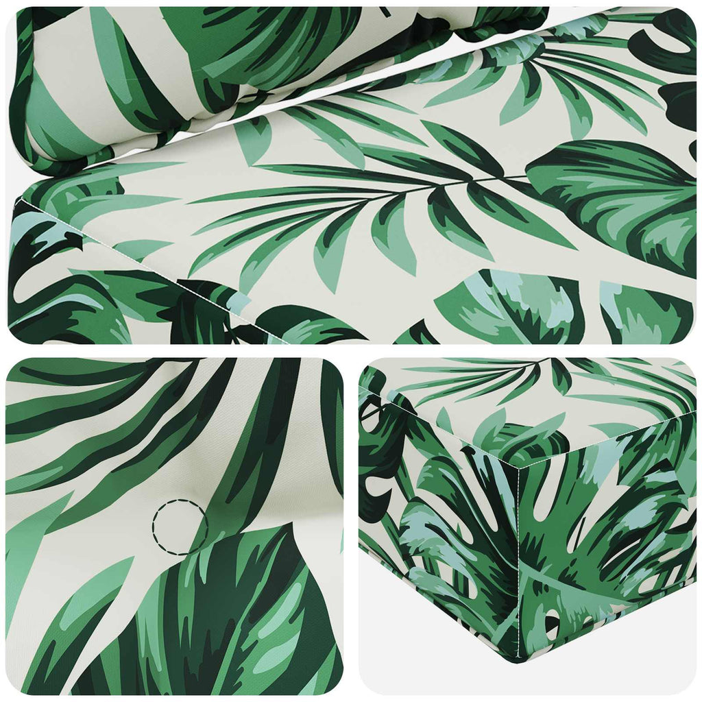 Sofakissen für draußen 2 pcs Blattmuster Polyester