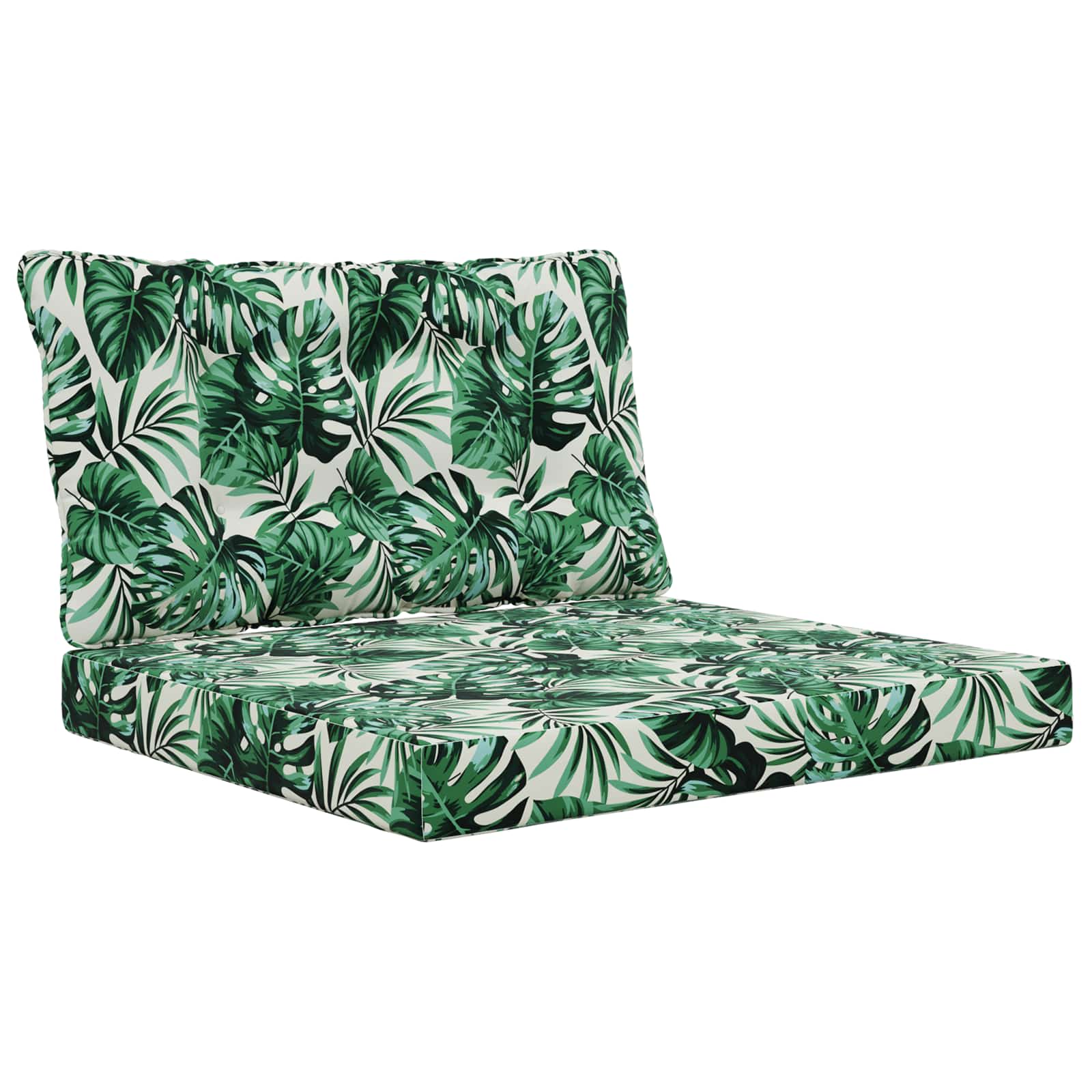 Sofakissen für draußen 2 pcs Blattmuster Polyester