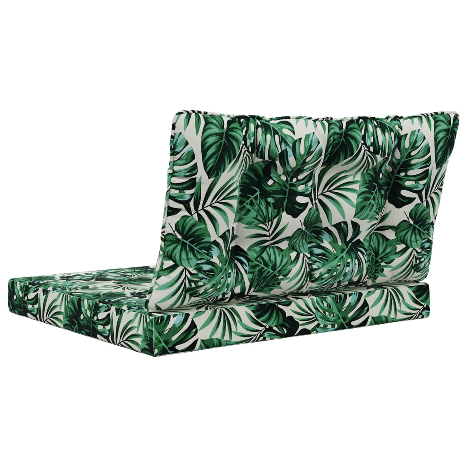 Sofakissen für draußen 2 pcs Blattmuster Polyester