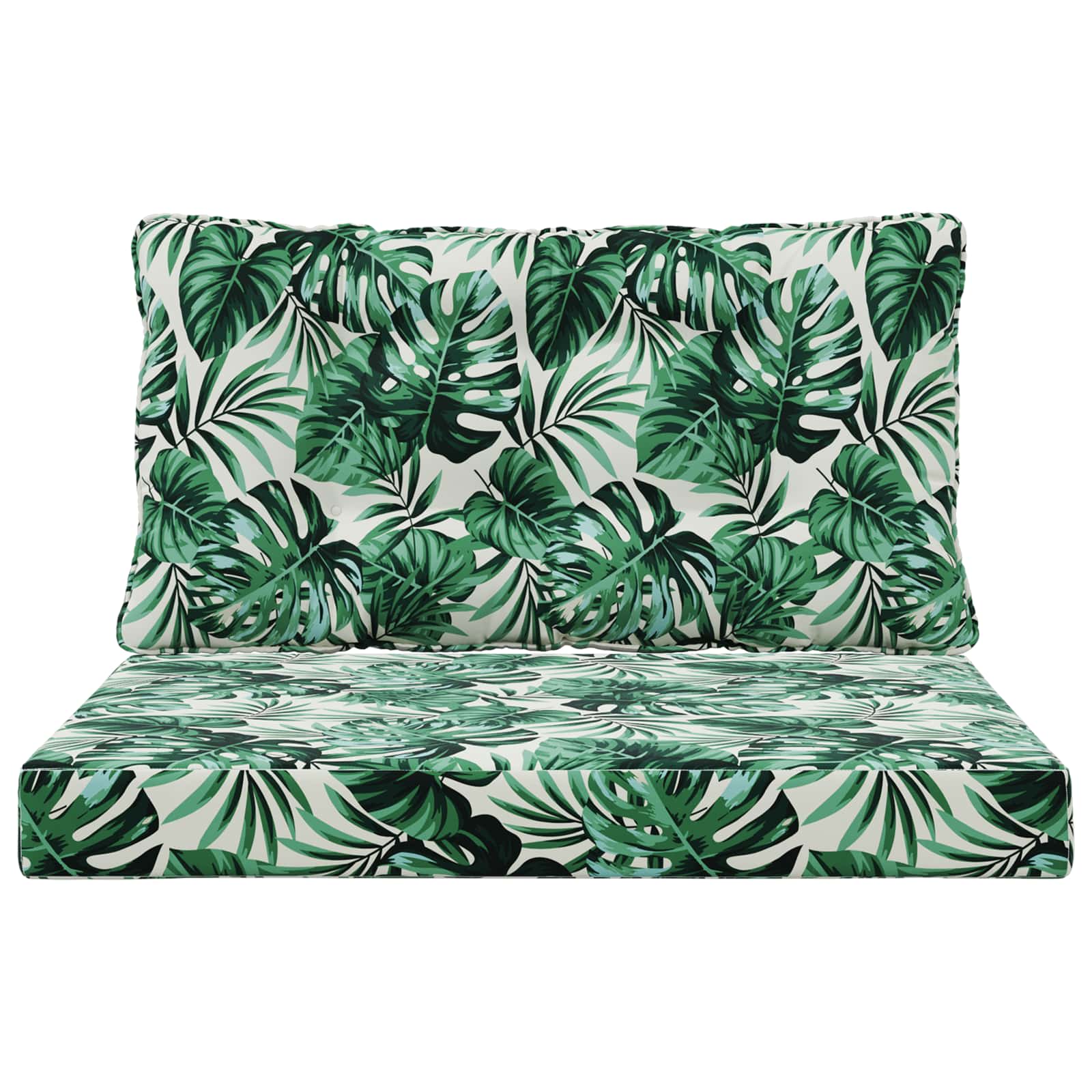 Sofakissen für draußen 2 pcs Blattmuster Polyester