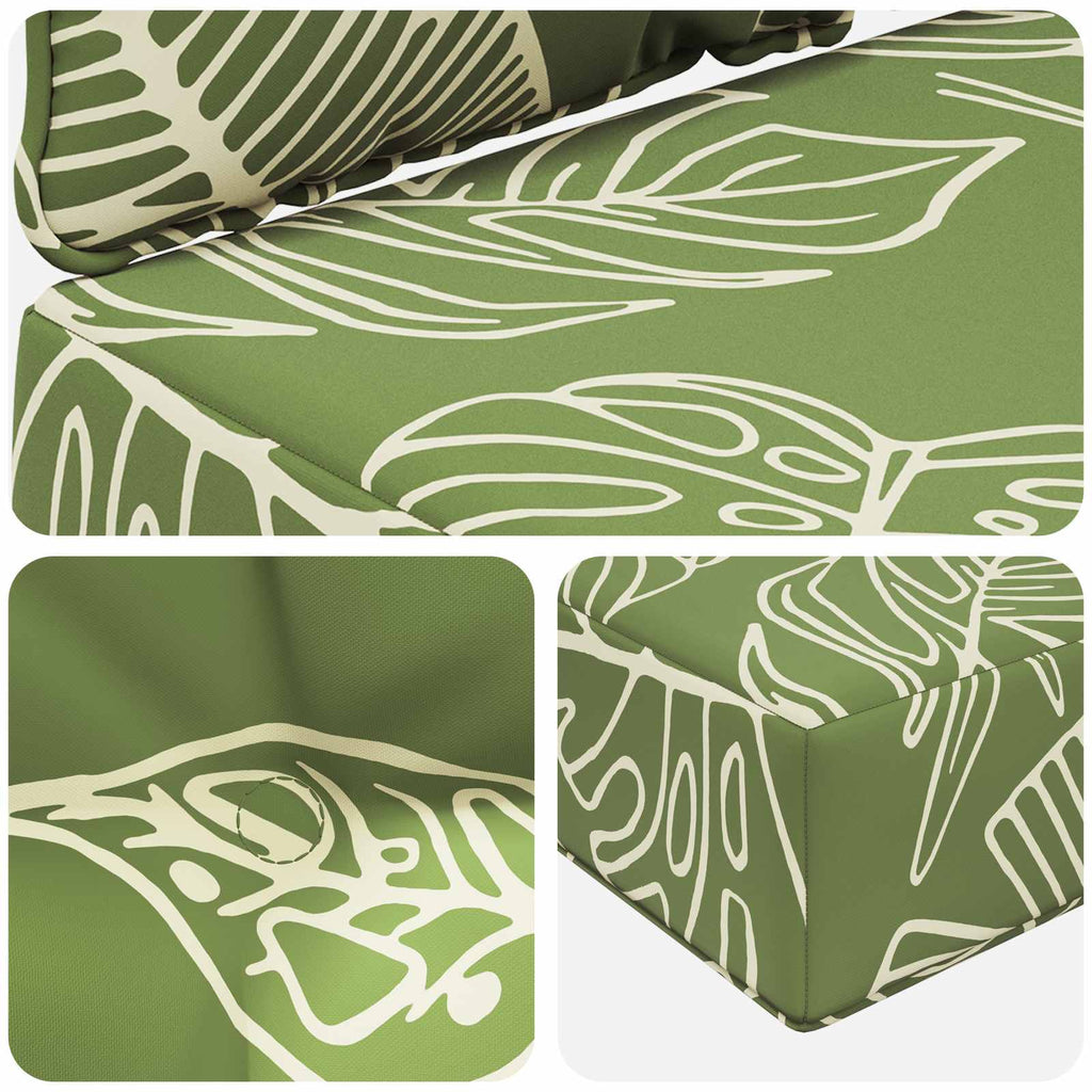 Sofakissen für draußen 2 pcs Blattdesign Polyester