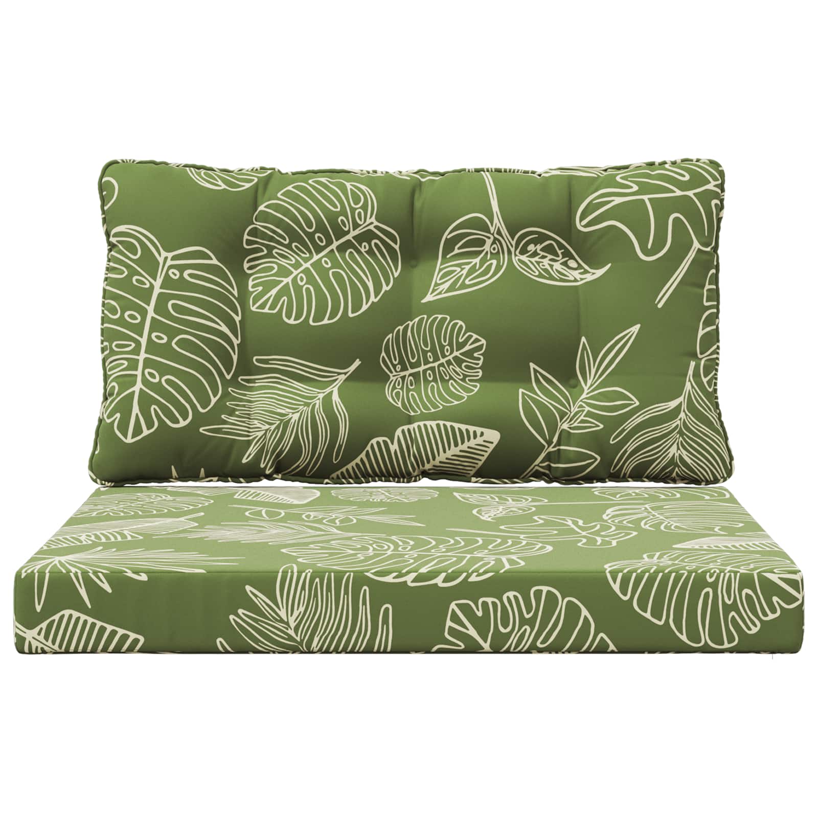 Sofakissen für draußen 2 pcs Blattdesign Polyester