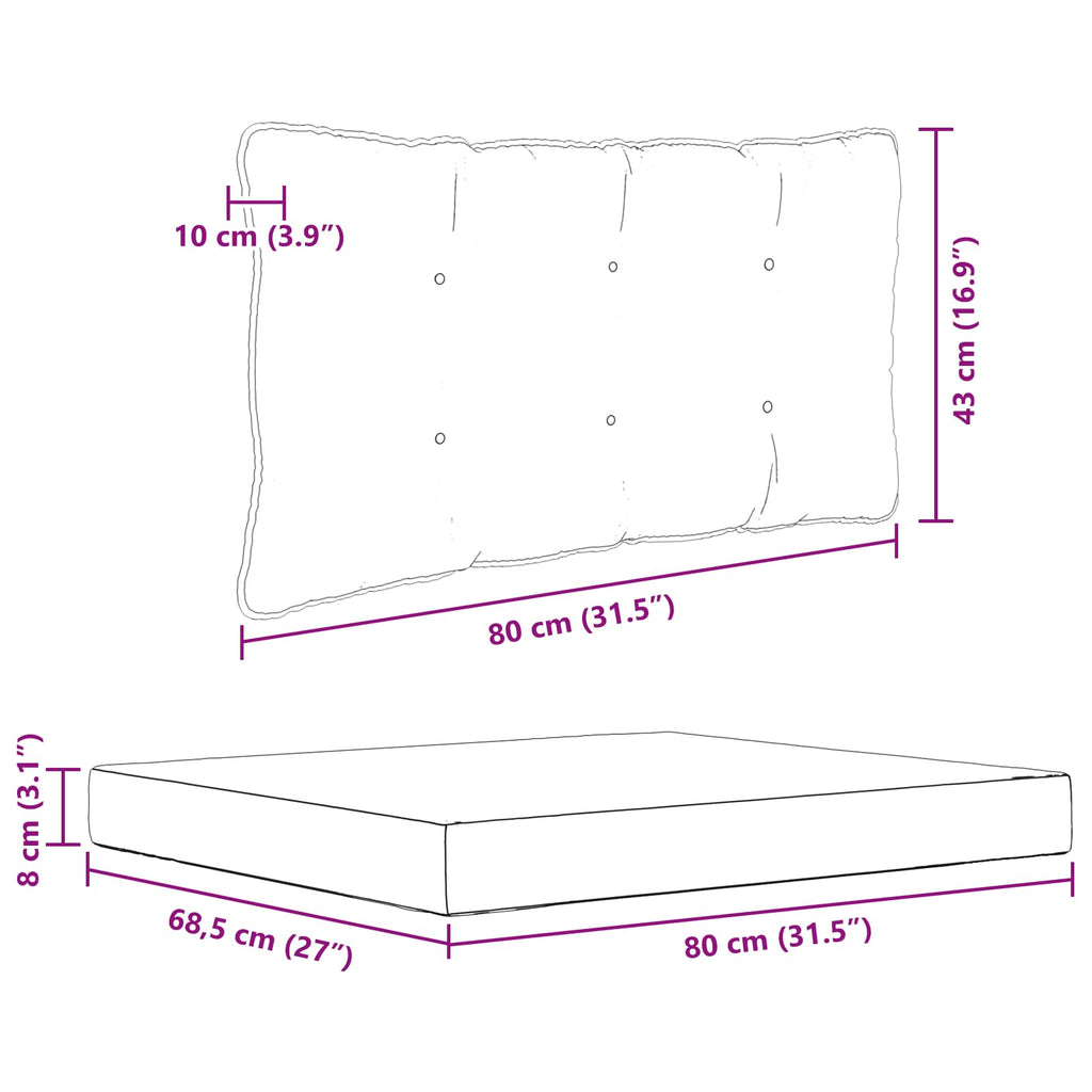 Sofakissen für draußen 2 pcs Blattdesign Polyester