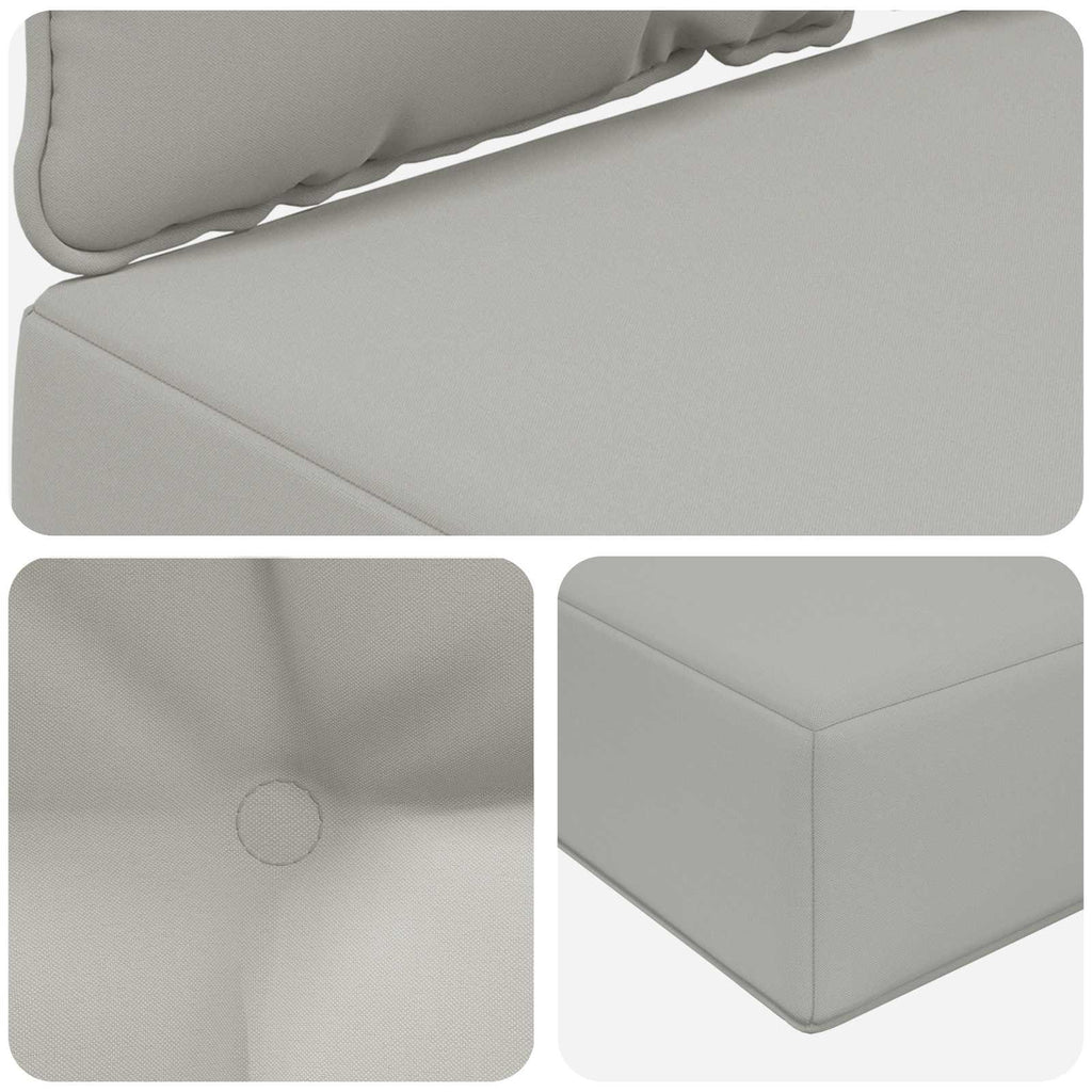 Sofakissen für draußen 3 pcs Grau Polyester