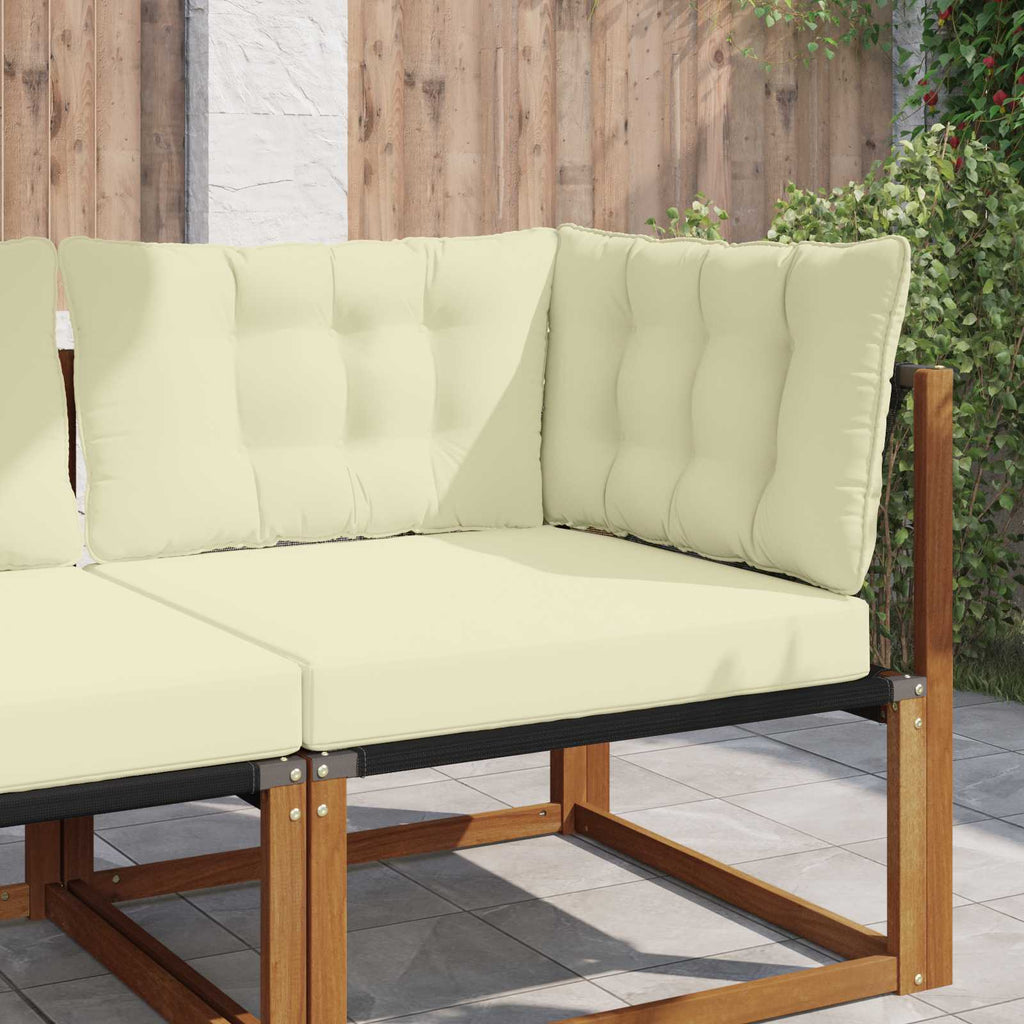Sofakissen für draußen 3 pcs Creme Polyester