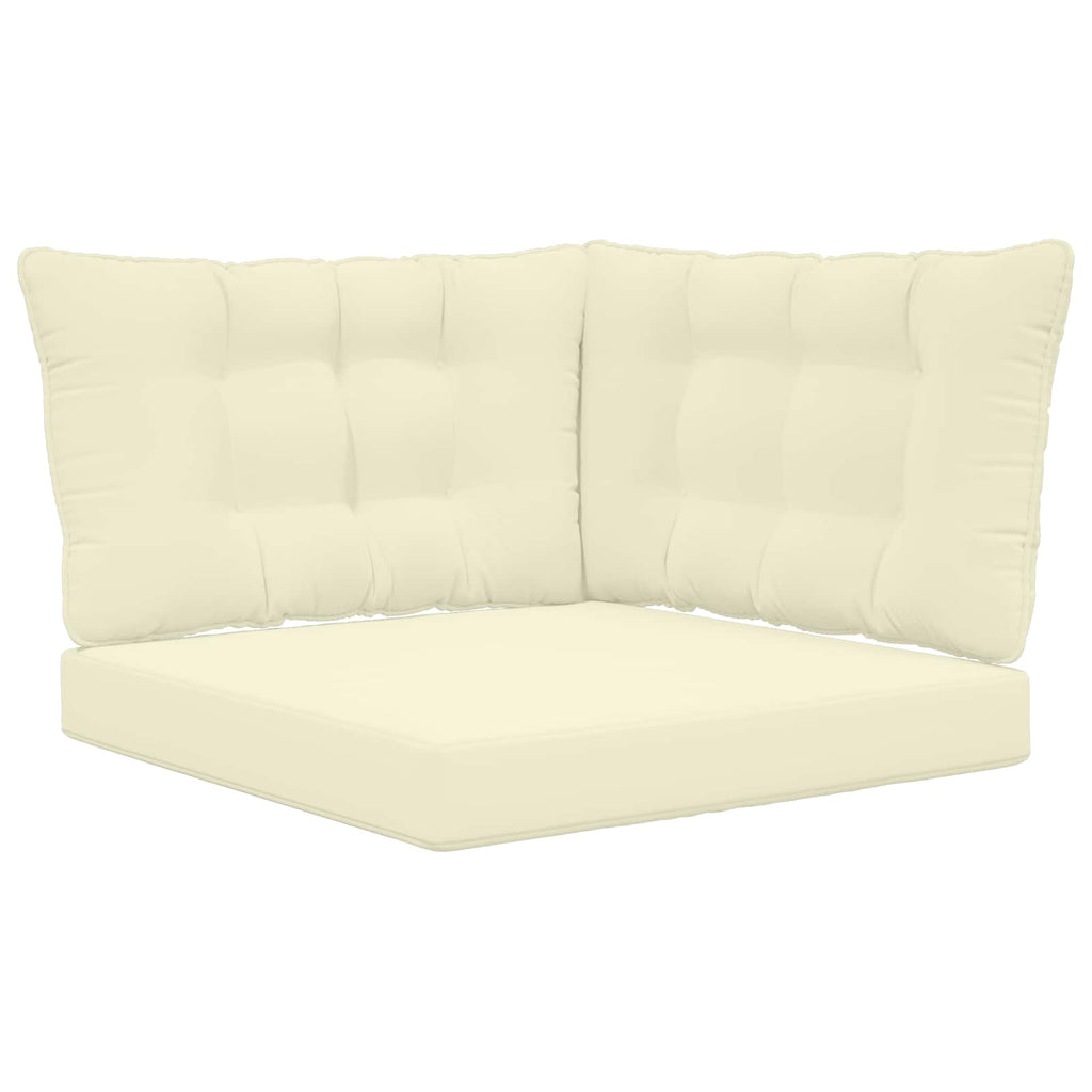 Sofakissen für draußen 3 pcs Creme Polyester